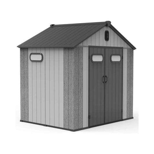 Heavy Duty Outdoor All Weather Resin Storage Shed With Lockable Doors, Windows, And | Resin | Outdoor Living Use | Outdoor Living