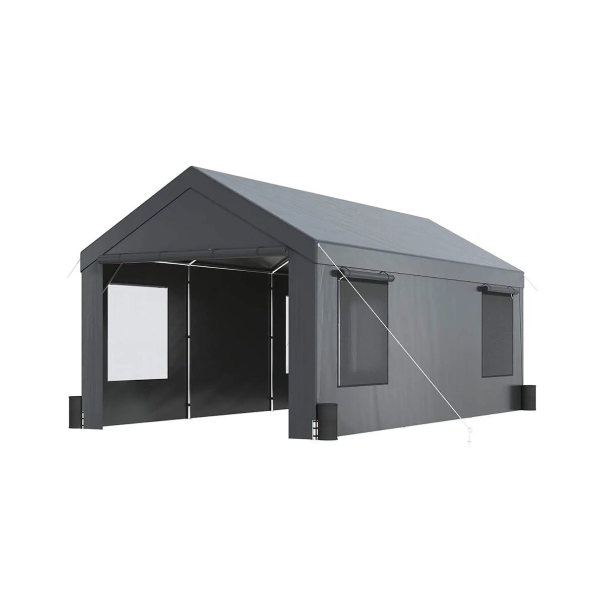 Heavy-Duty Outdoor Premium Garage Tarp Canopy Shelter W/ Removable Sidewalls | Steel | Carport | Outdoor Living