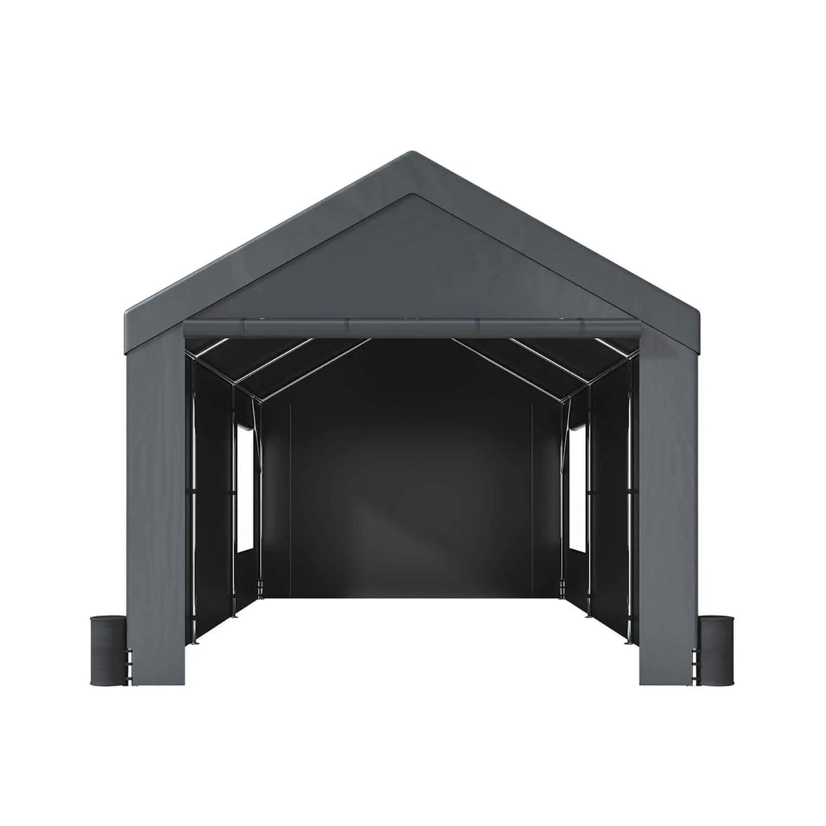 Heavy-Duty Outdoor Premium Garage Tarp Canopy Shelter W/ Removable Sidewalls | Steel | Carport | Outdoor Living