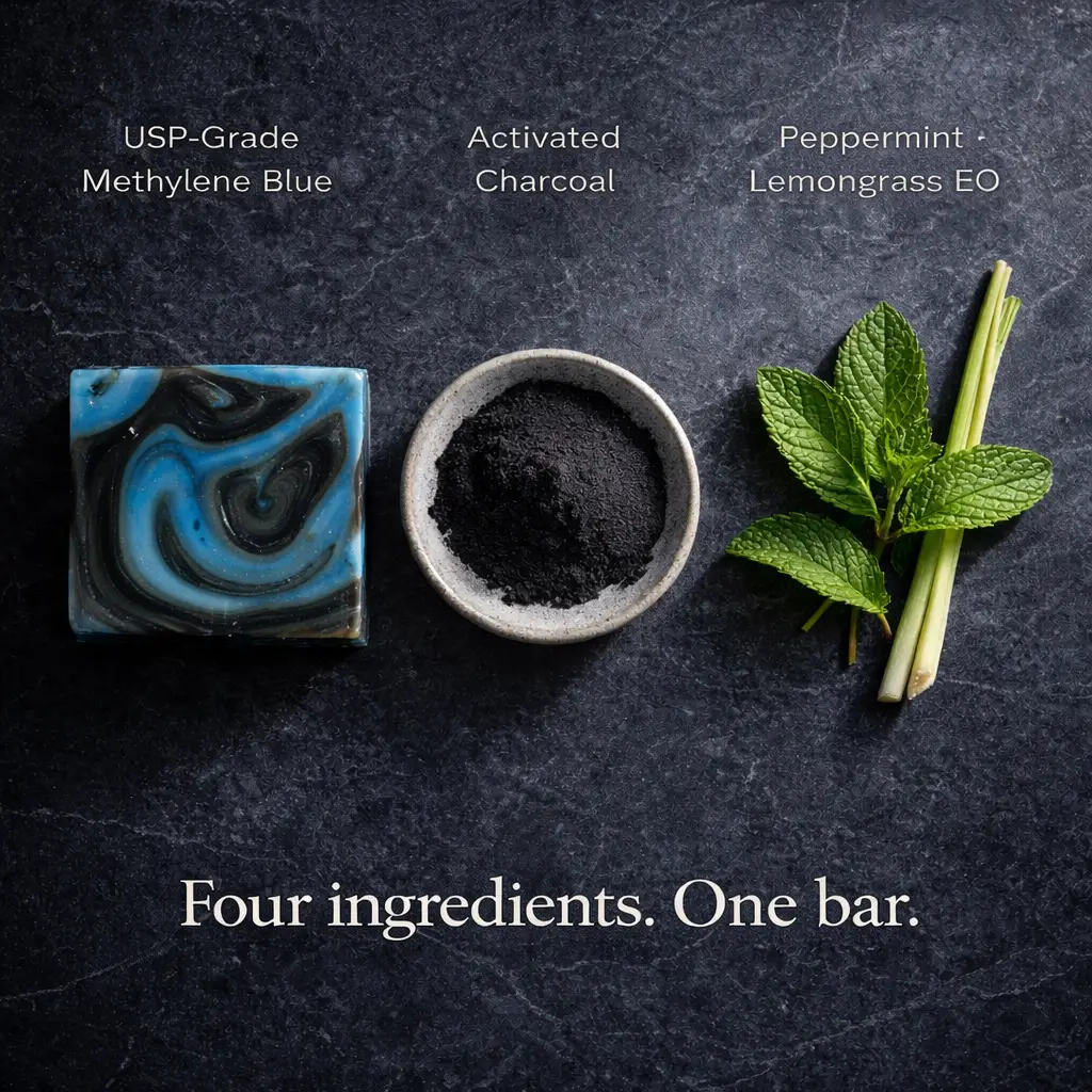 Charcoal & Methylene Blue Odor Fighting Soap Bar from PriceLows™