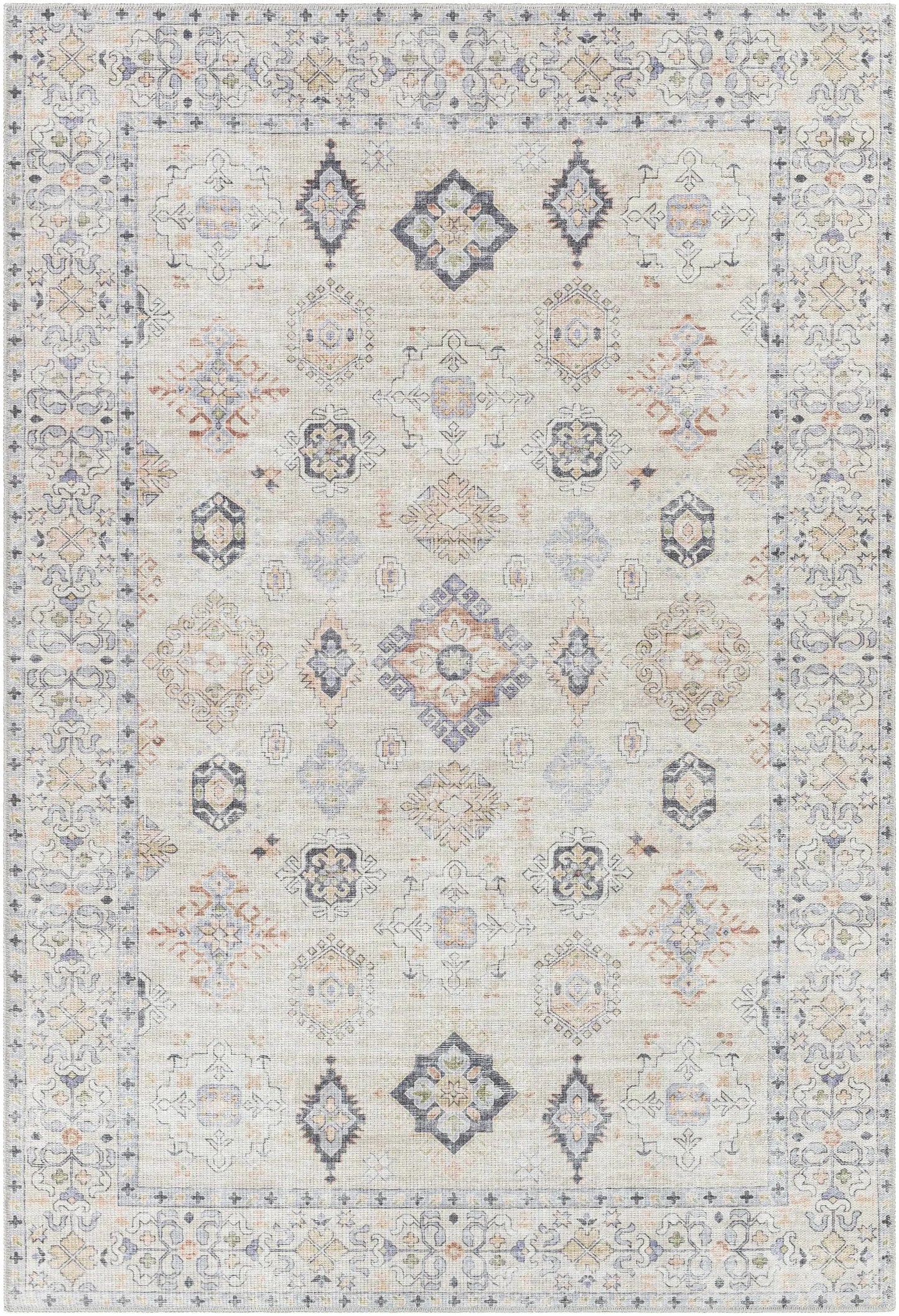 Beige Beckett Vintage Washable Area Rug from PriceLows™