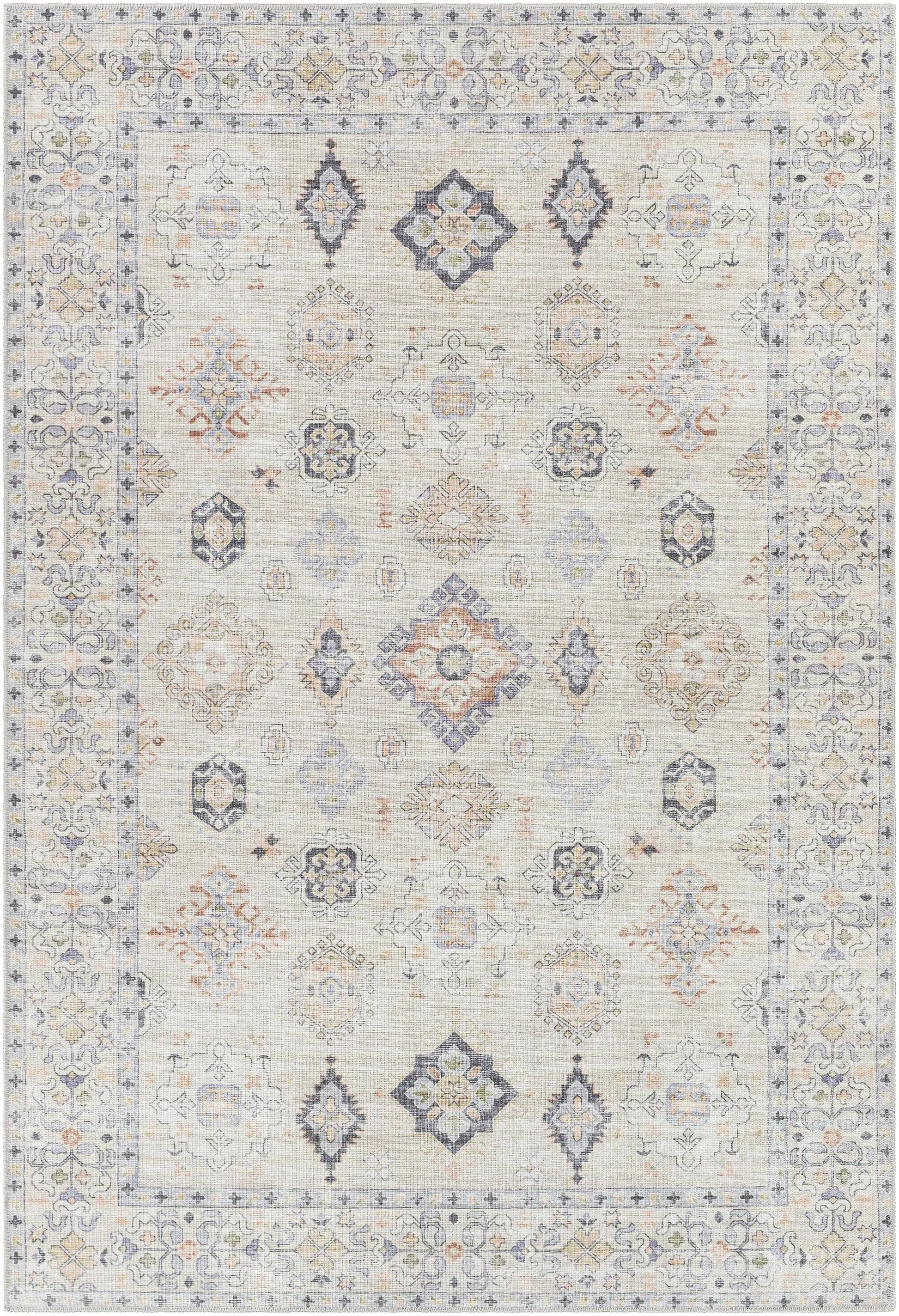 Beige Beckett Vintage Washable Area Rug from PriceLows™