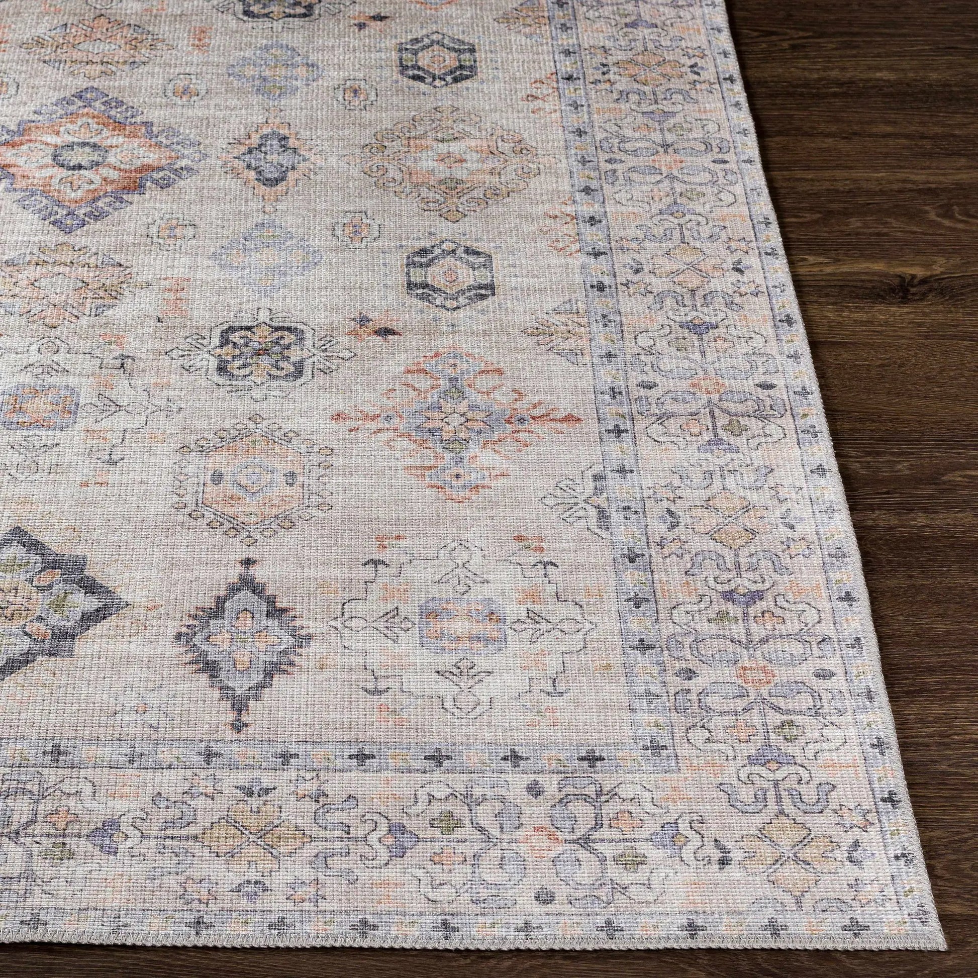 Beige Beckett Vintage Washable Area Rug from PriceLows™