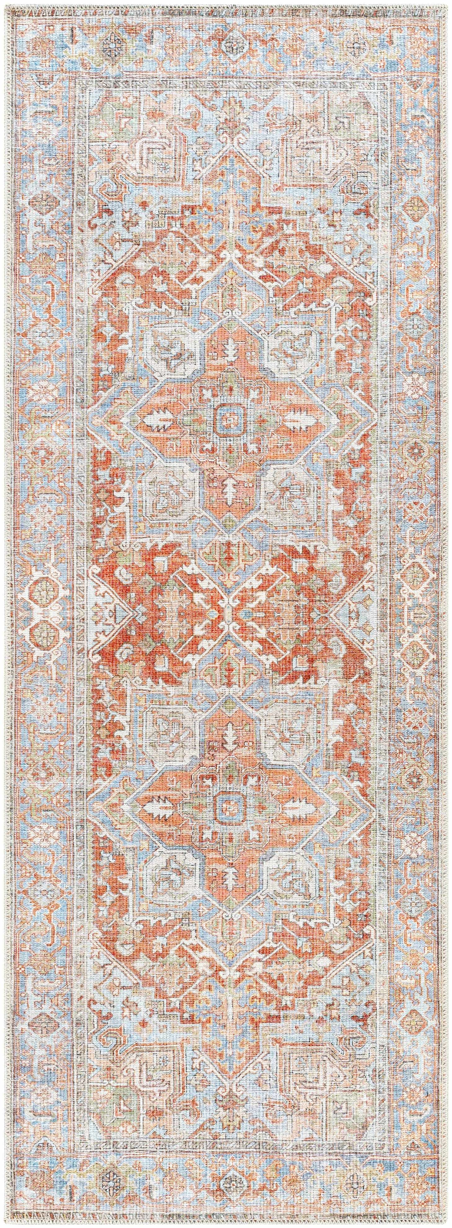 Maayon Medallion Rust Washable Area Rug from PriceLows™