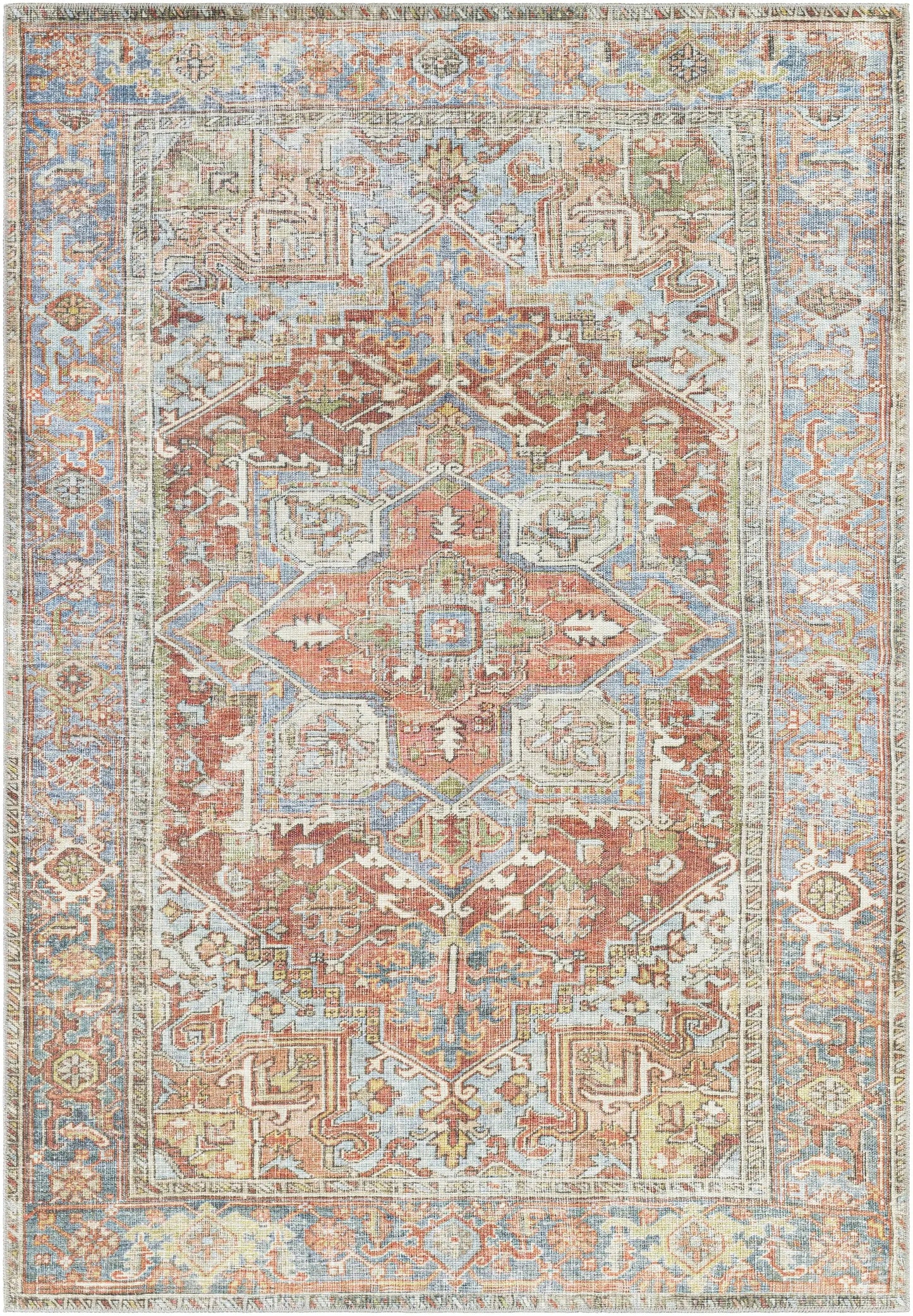 Maayon Medallion Rust Washable Area Rug from PriceLows™