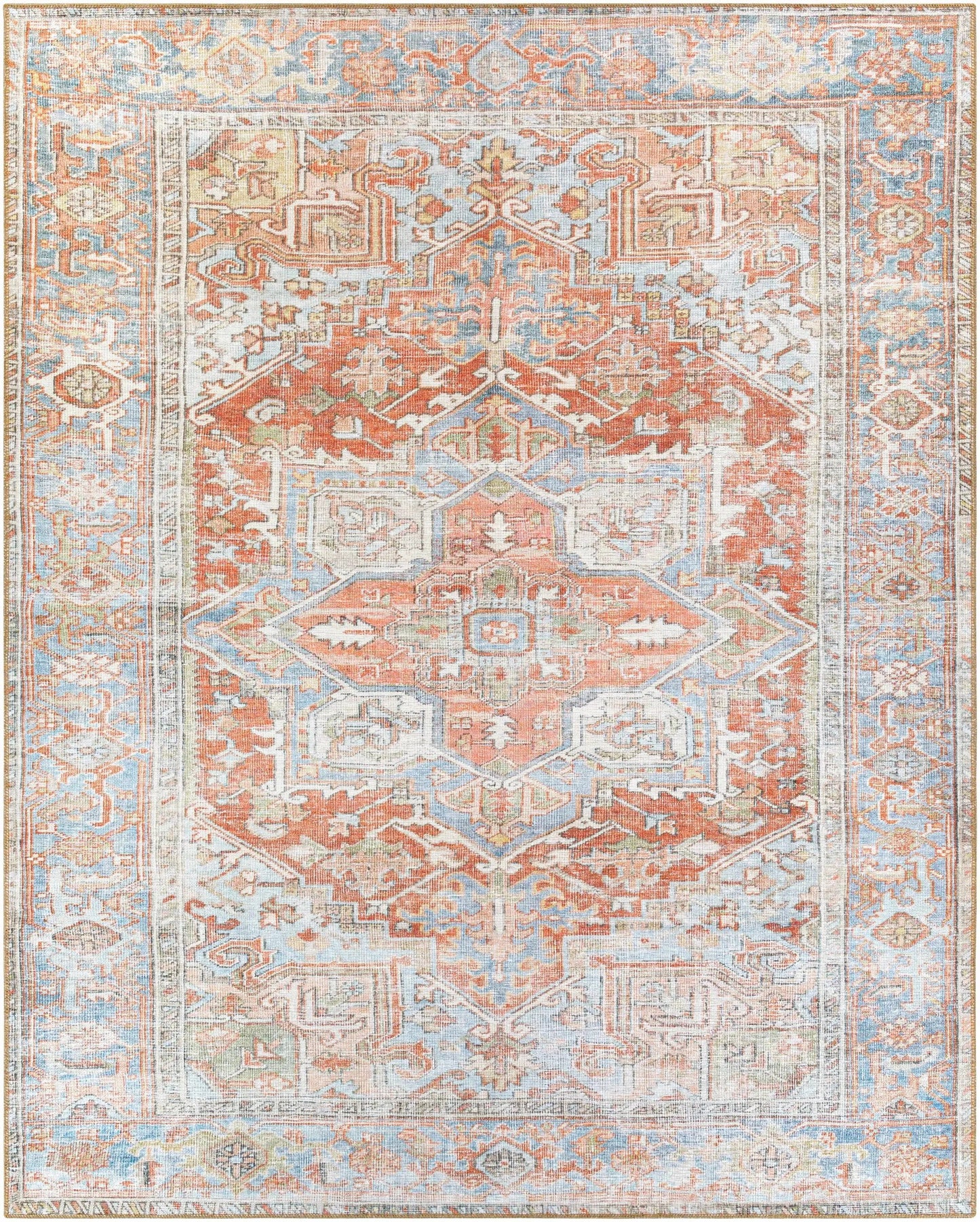 Maayon Medallion Rust Washable Area Rug from PriceLows™