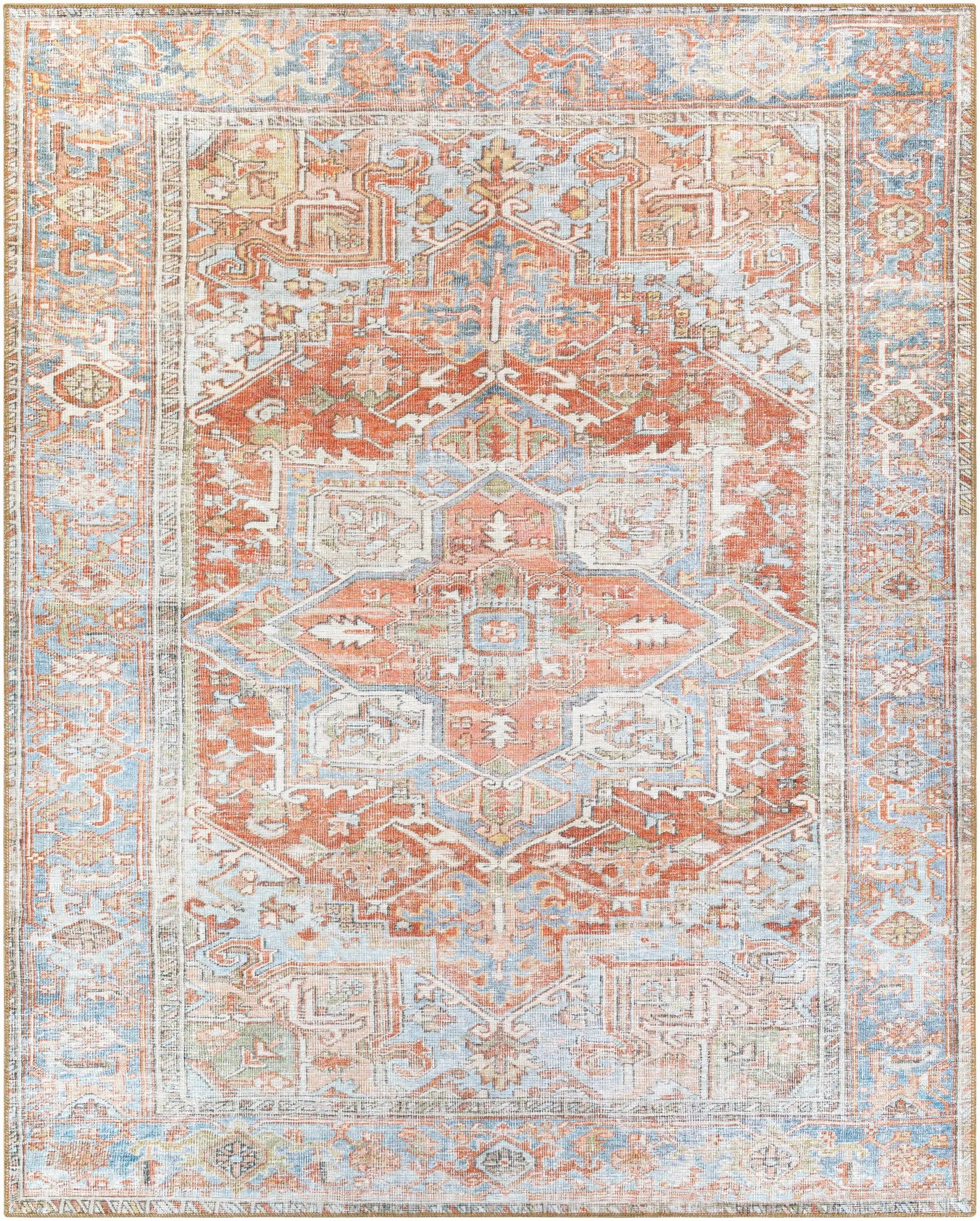 Maayon Medallion Rust Washable Area Rug from PriceLows™