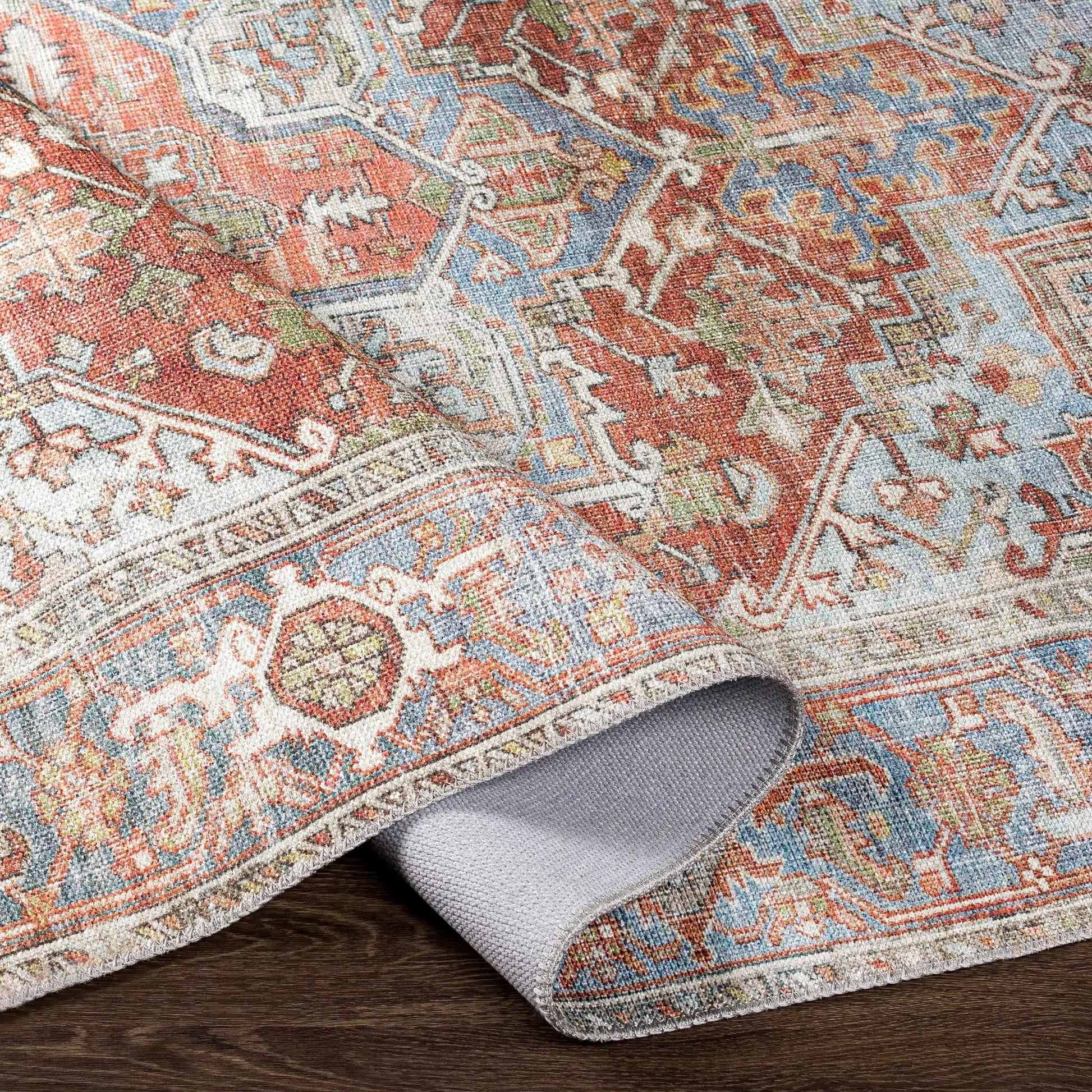 Maayon Medallion Rust Washable Area Rug from PriceLows™