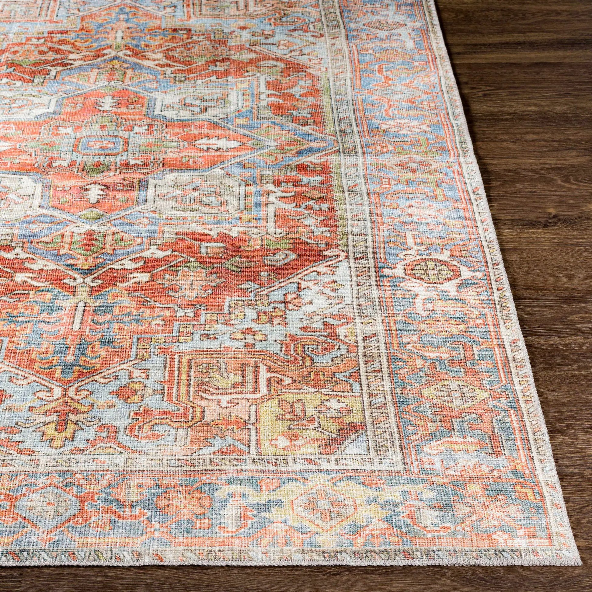 Maayon Medallion Rust Washable Area Rug from PriceLows™