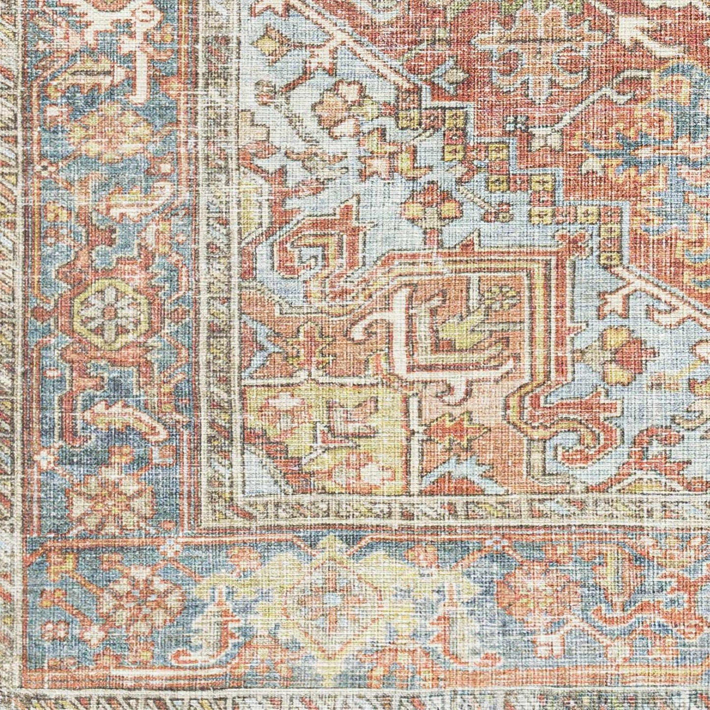 Maayon Medallion Rust Washable Area Rug from PriceLows™