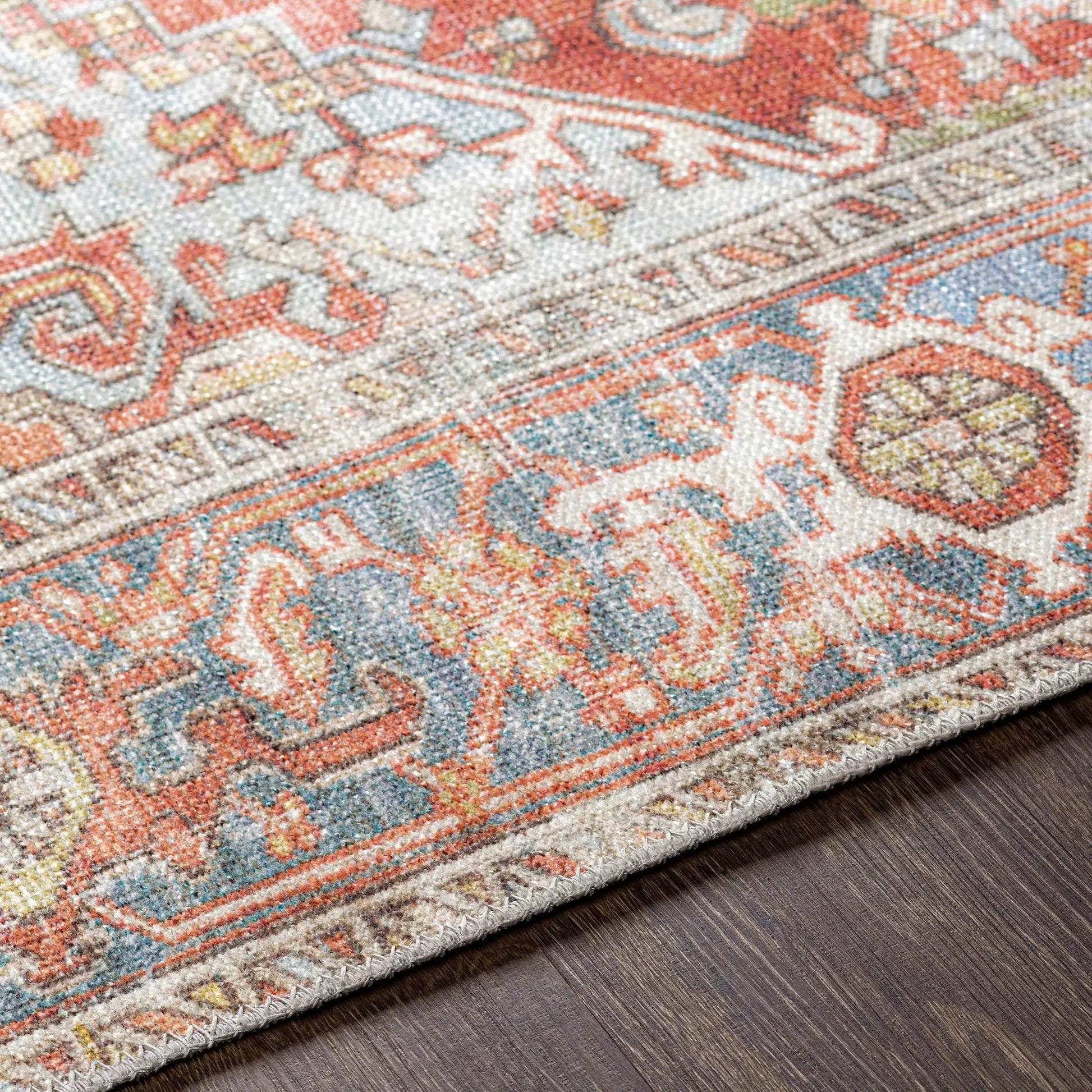 Maayon Medallion Rust Washable Area Rug from PriceLows™