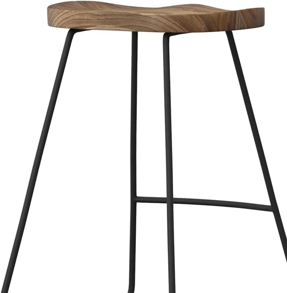 Amberly Natural 24 Inch Saddle Counter Height Bar Stool Set from PriceLows™