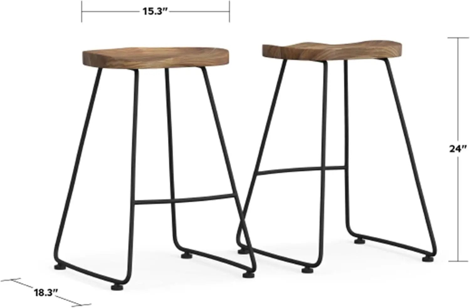Amberly Natural 24 Inch Saddle Counter Height Bar Stool Set from PriceLows™