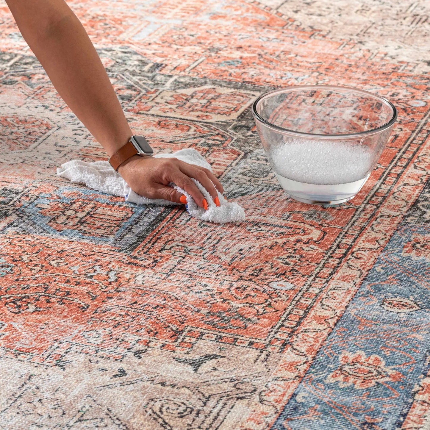 Rosman Distressed Washable Rug from PriceLows™