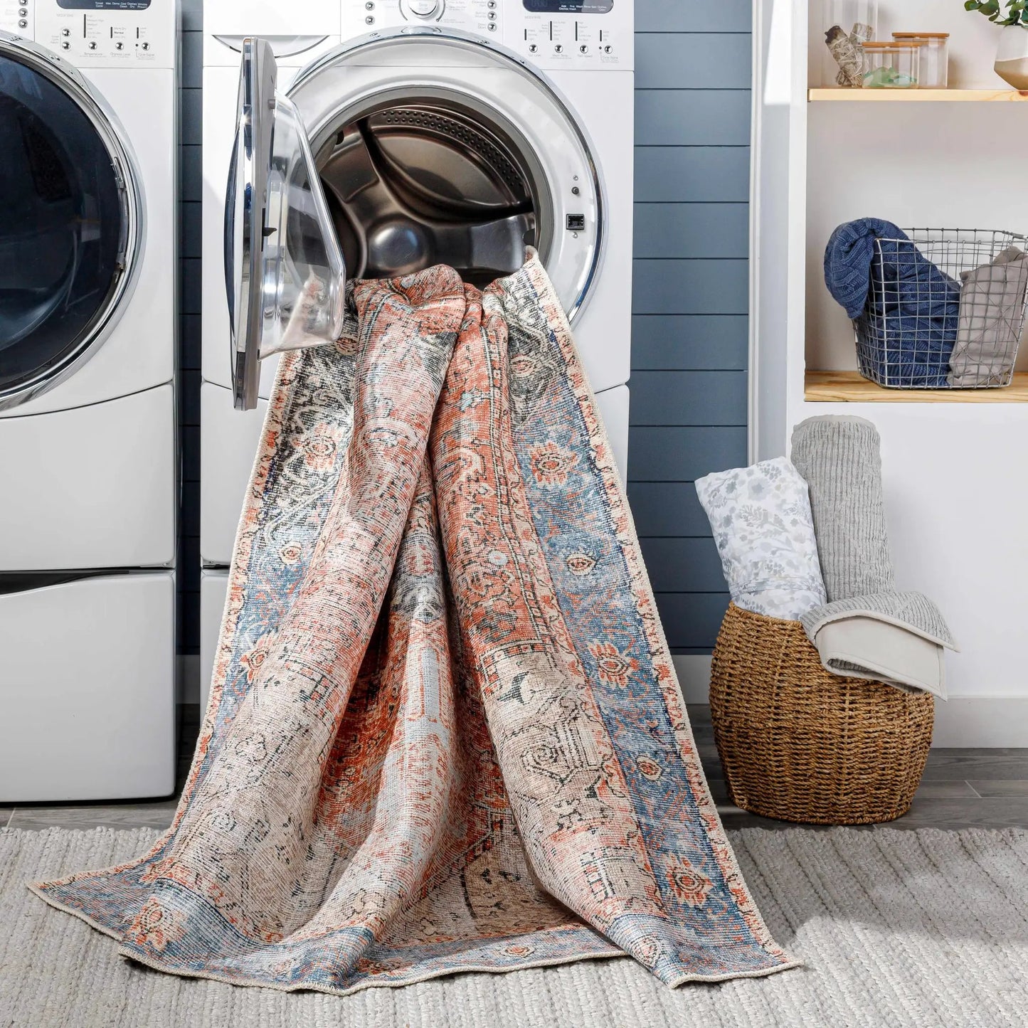 Rosman Distressed Washable Rug from PriceLows™