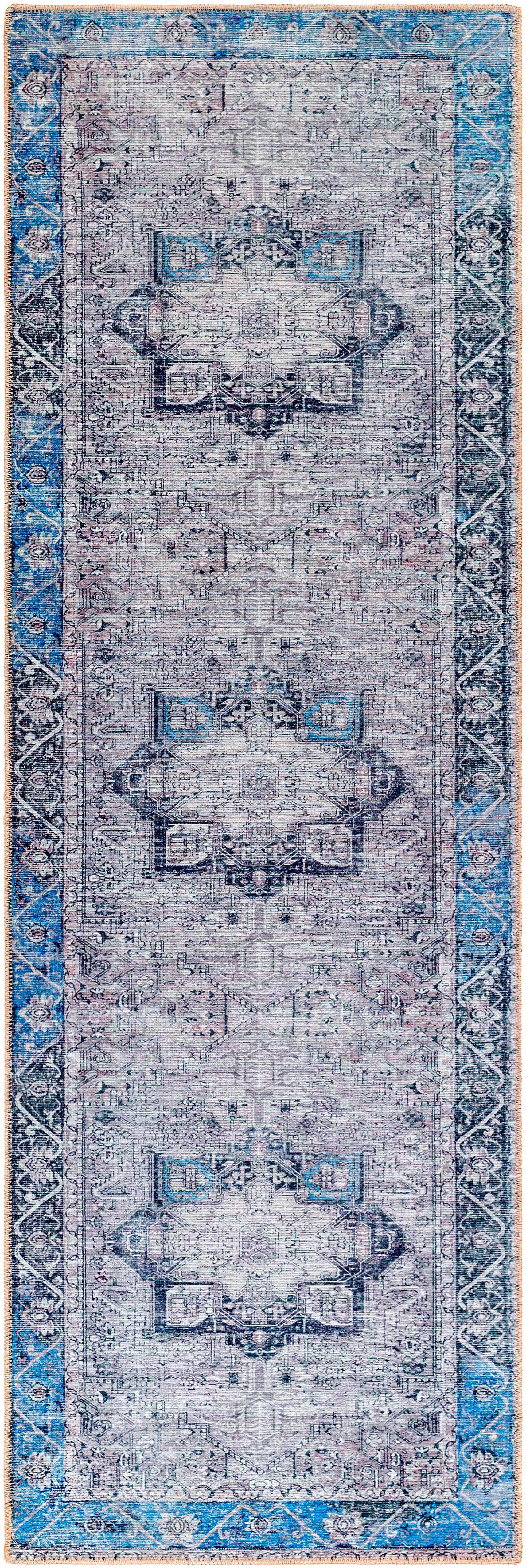 Rosman Blue&Beige Washable Area Rug from PriceLows™