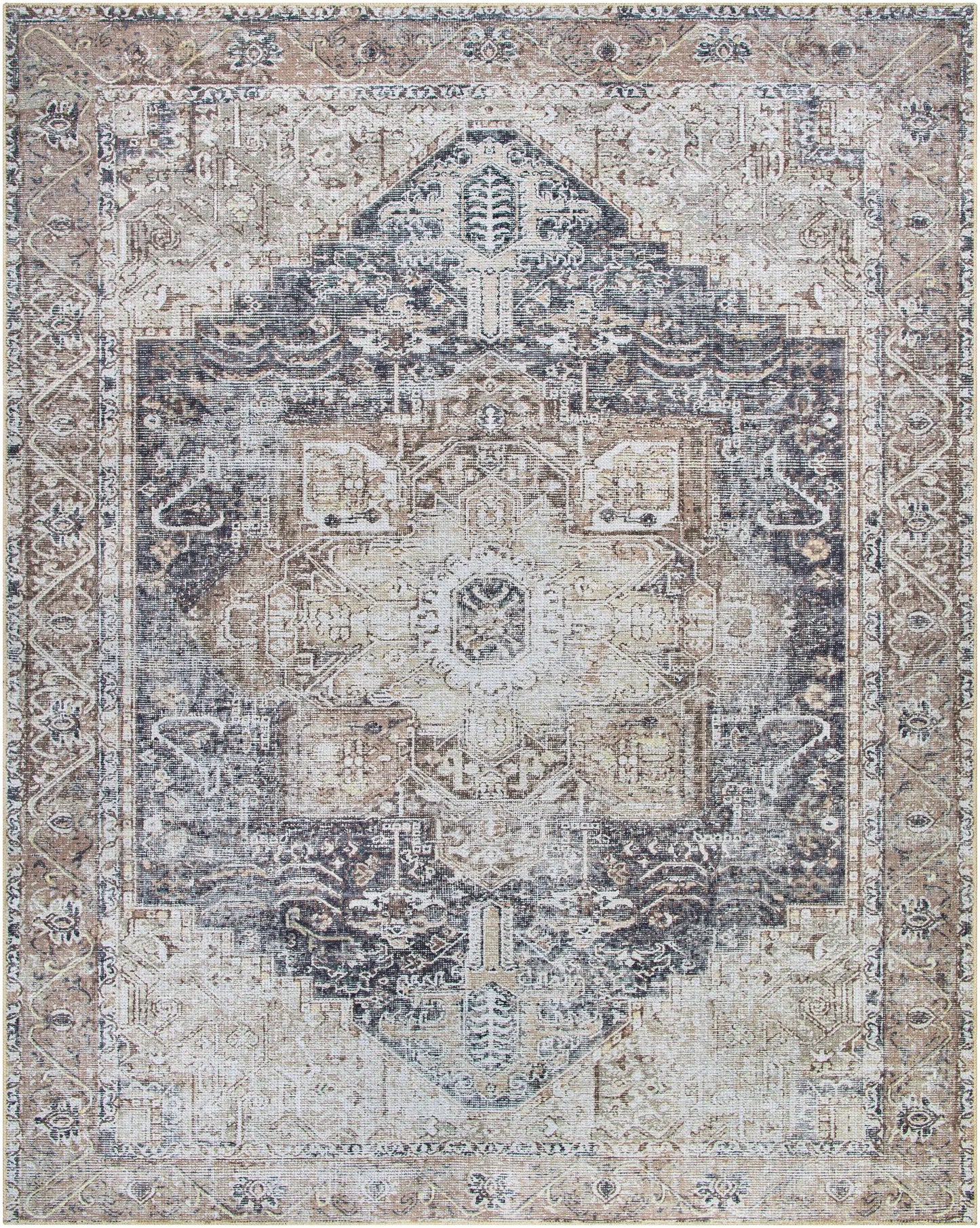 Beige Rosman Washable Area Rug from PriceLows™