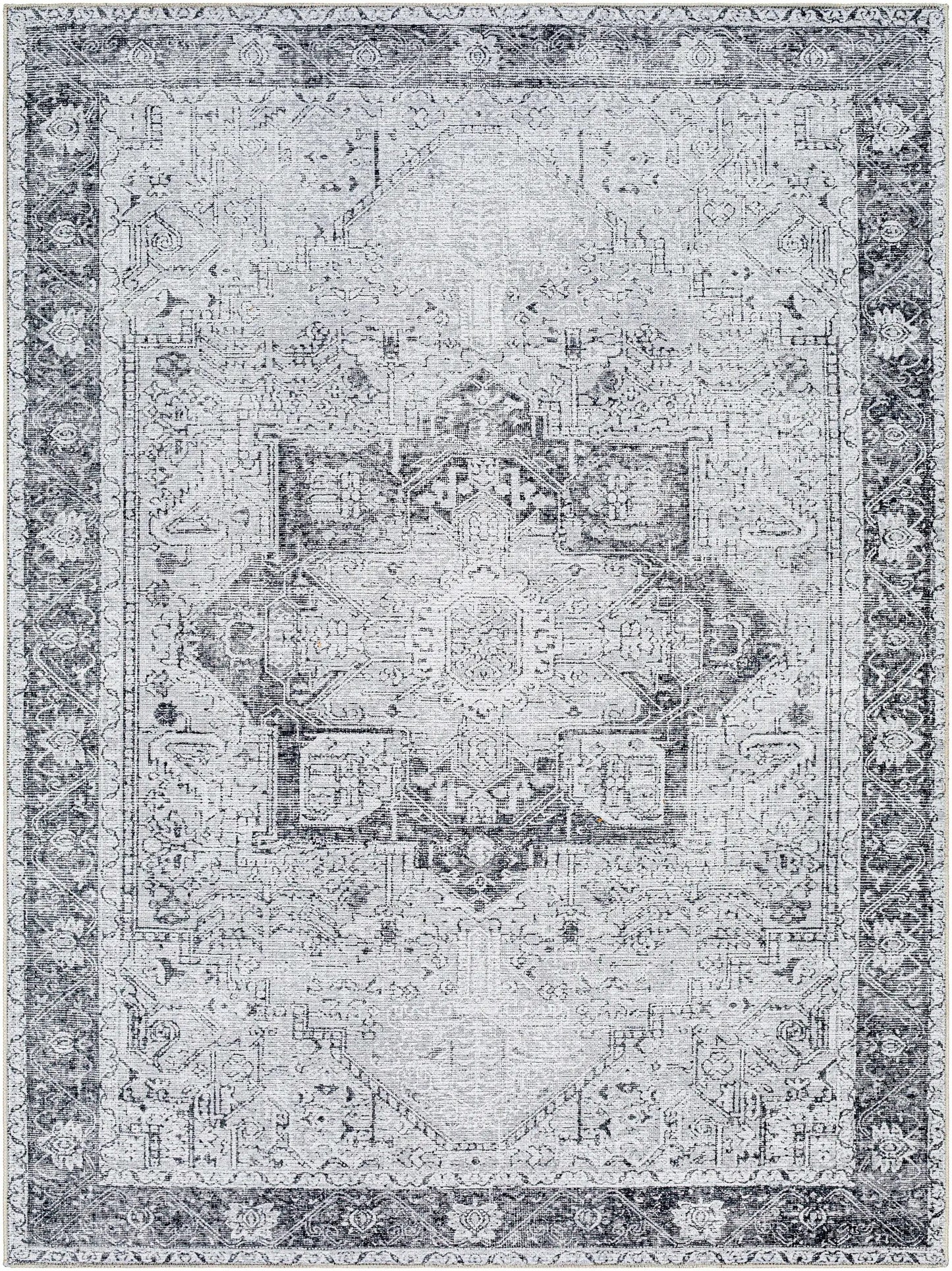 Rosman Gray Washable Area Rug from PriceLows™