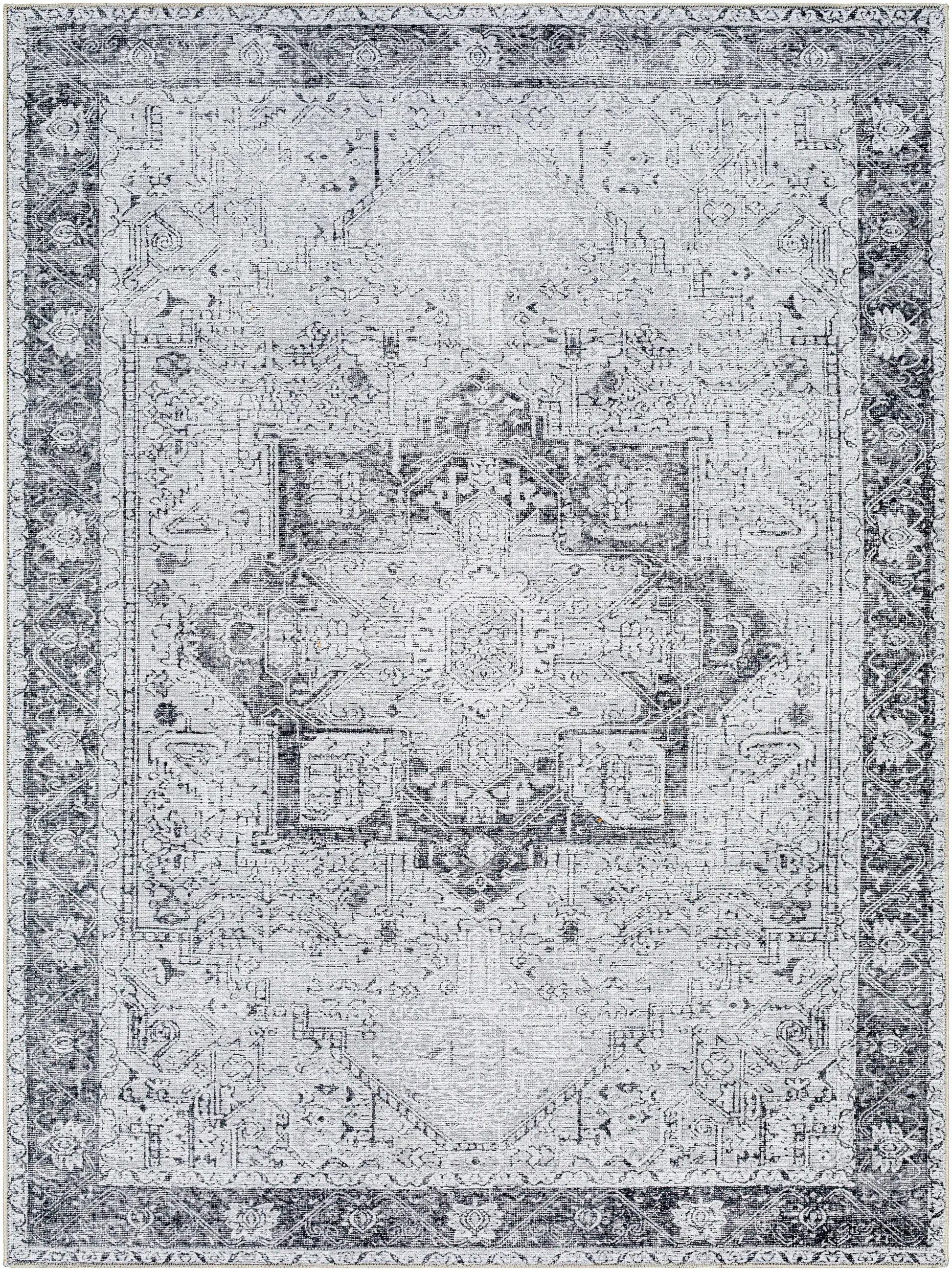 Rosman Gray Washable Area Rug from PriceLows™