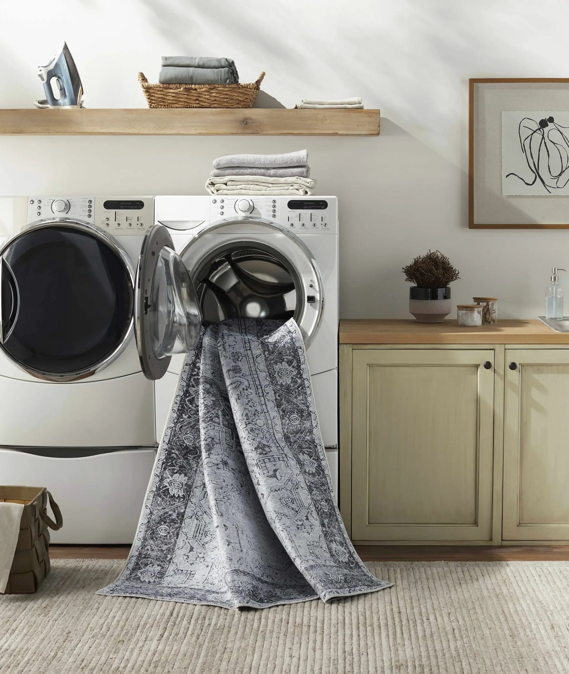 Rosman Gray Washable Area Rug from PriceLows™