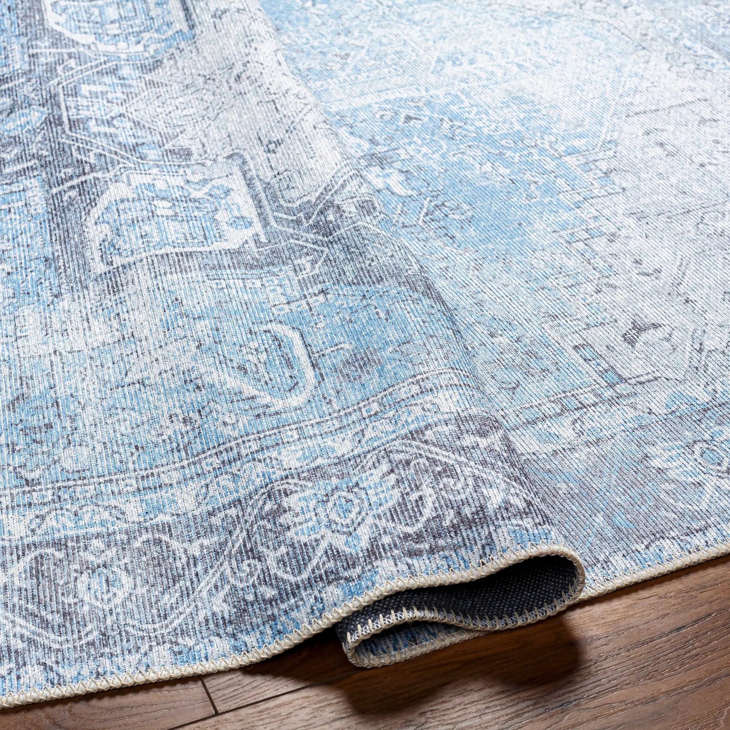 Aqua Rosman Washable Area Rug from PriceLows™