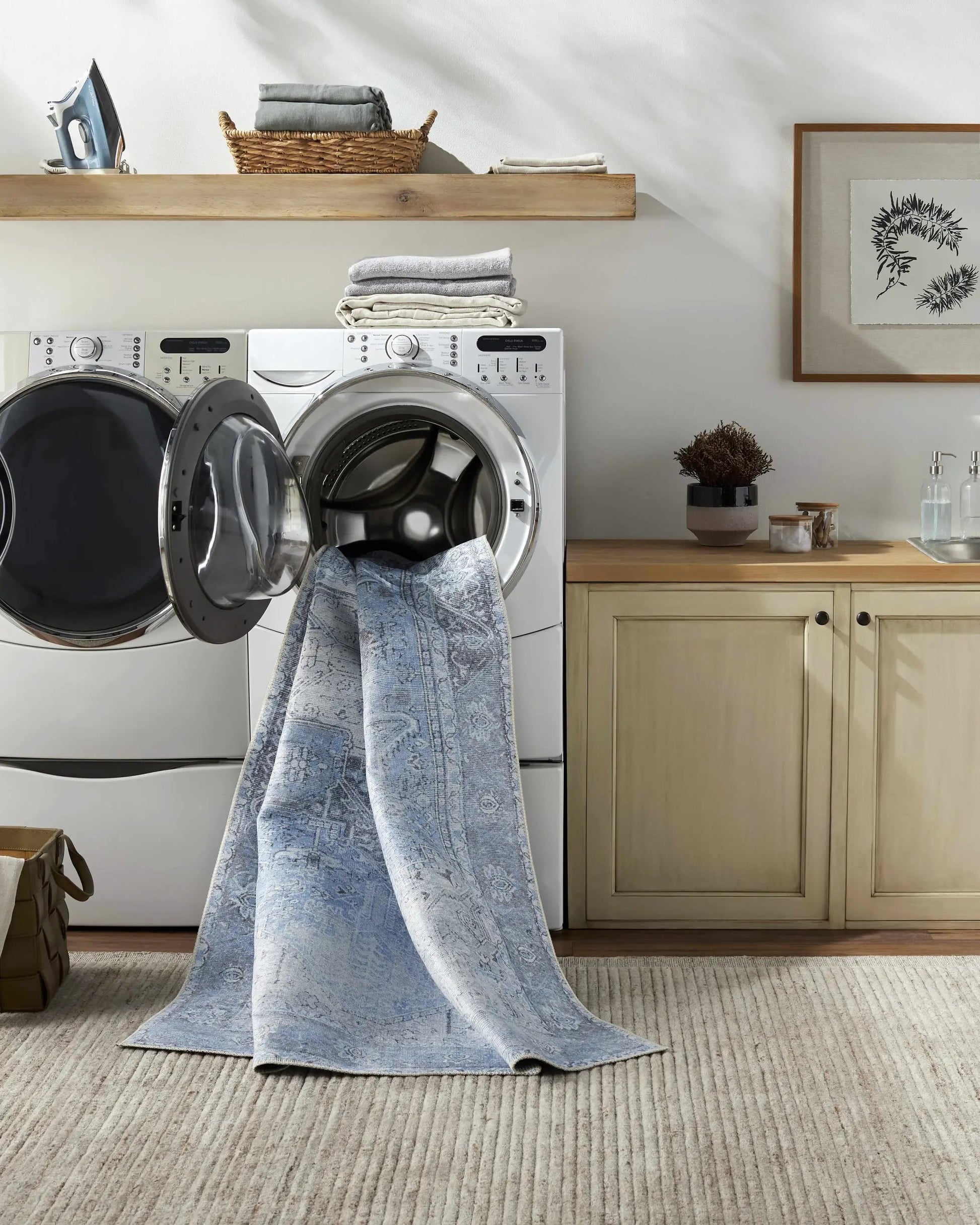 Aqua Rosman Washable Area Rug from PriceLows™