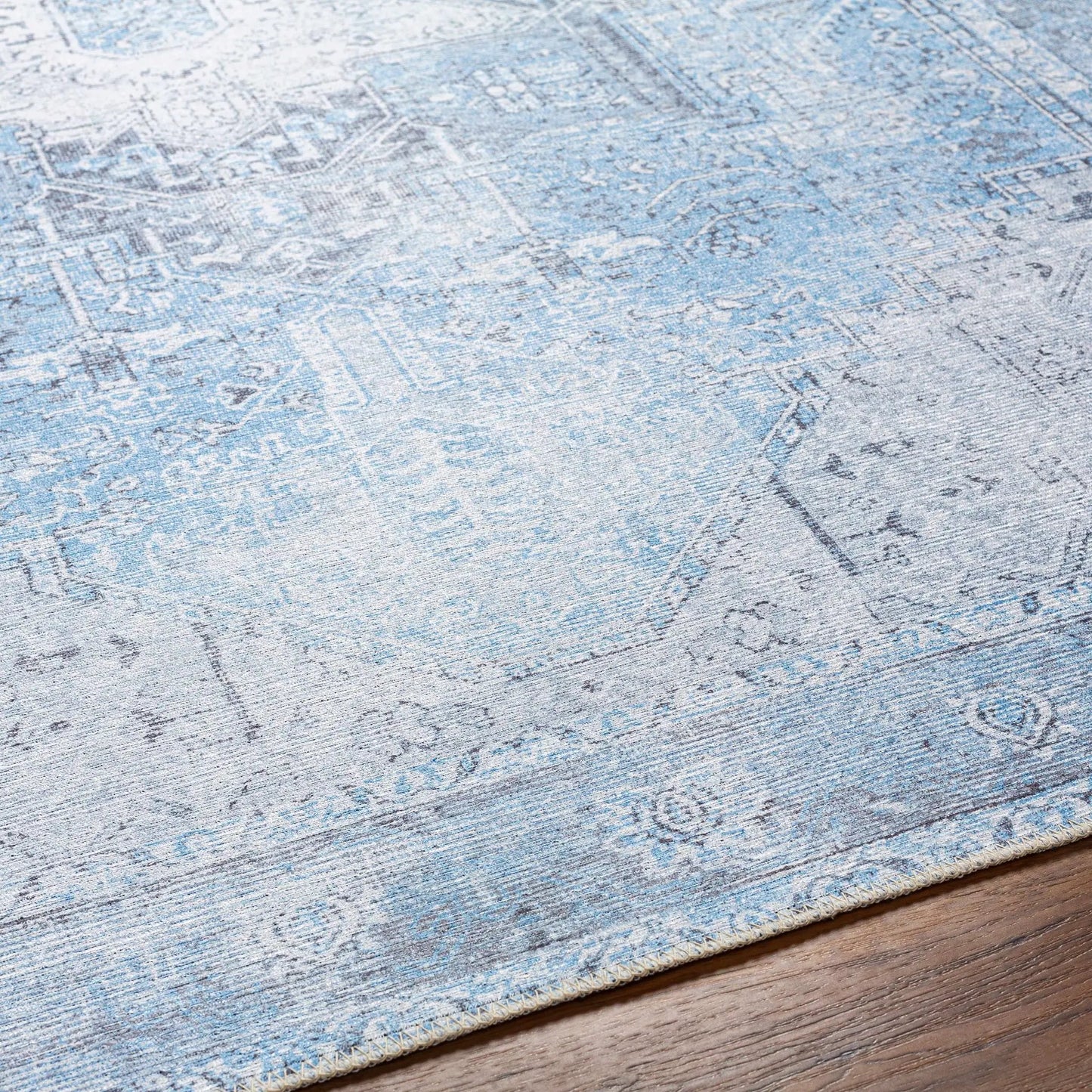 Aqua Rosman Washable Area Rug from PriceLows™