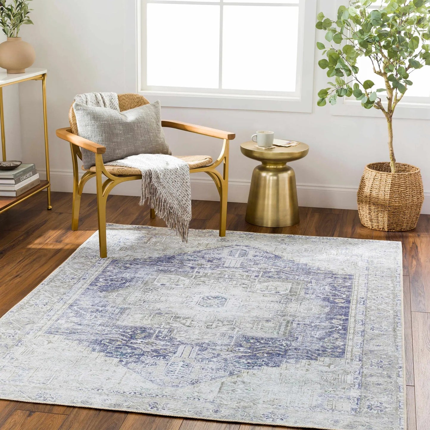 Rosman Olive Washable Area Rug from PriceLows™