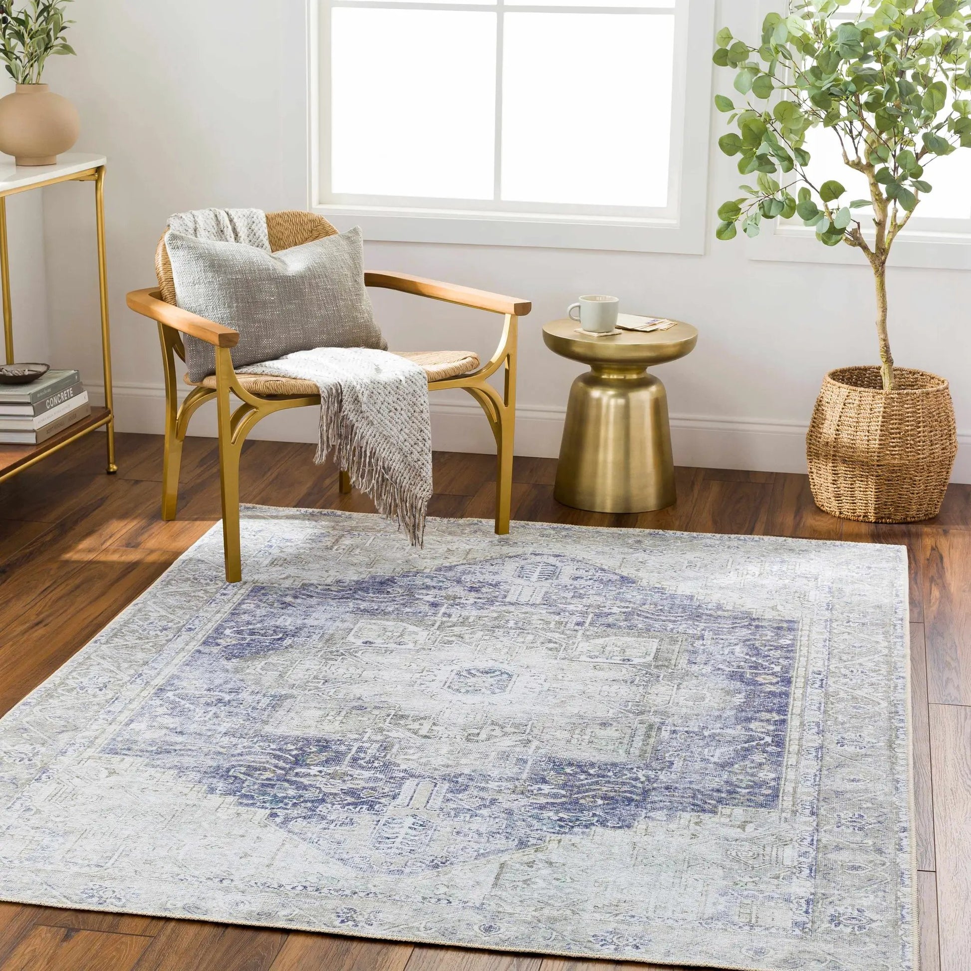 Rosman Olive Washable Area Rug from PriceLows™