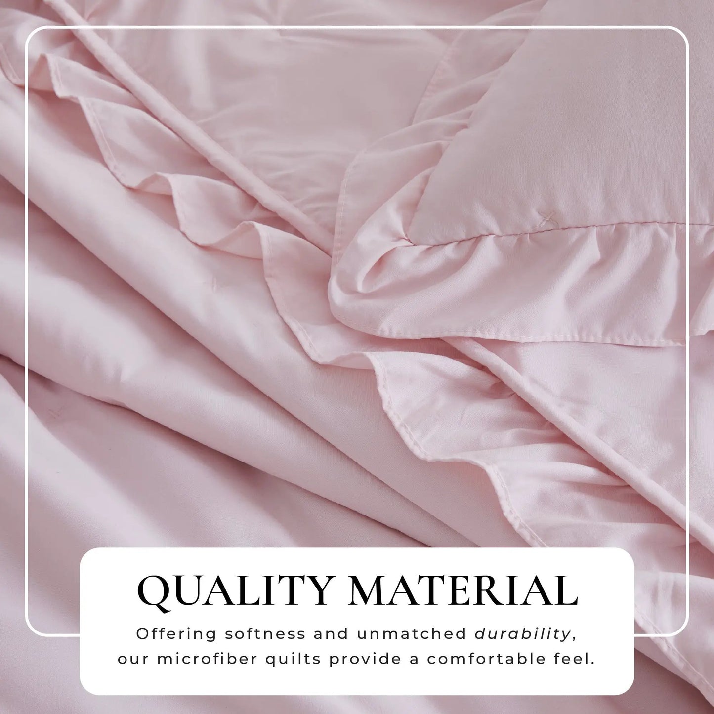 Dot Stitched Ruffled Quilt Set - Dot-Ruffled Collection from PriceLows™