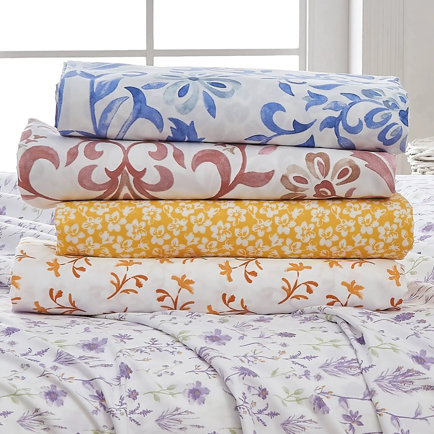 Watercolor Floral Sheet Set - Delia Collection from PriceLows™