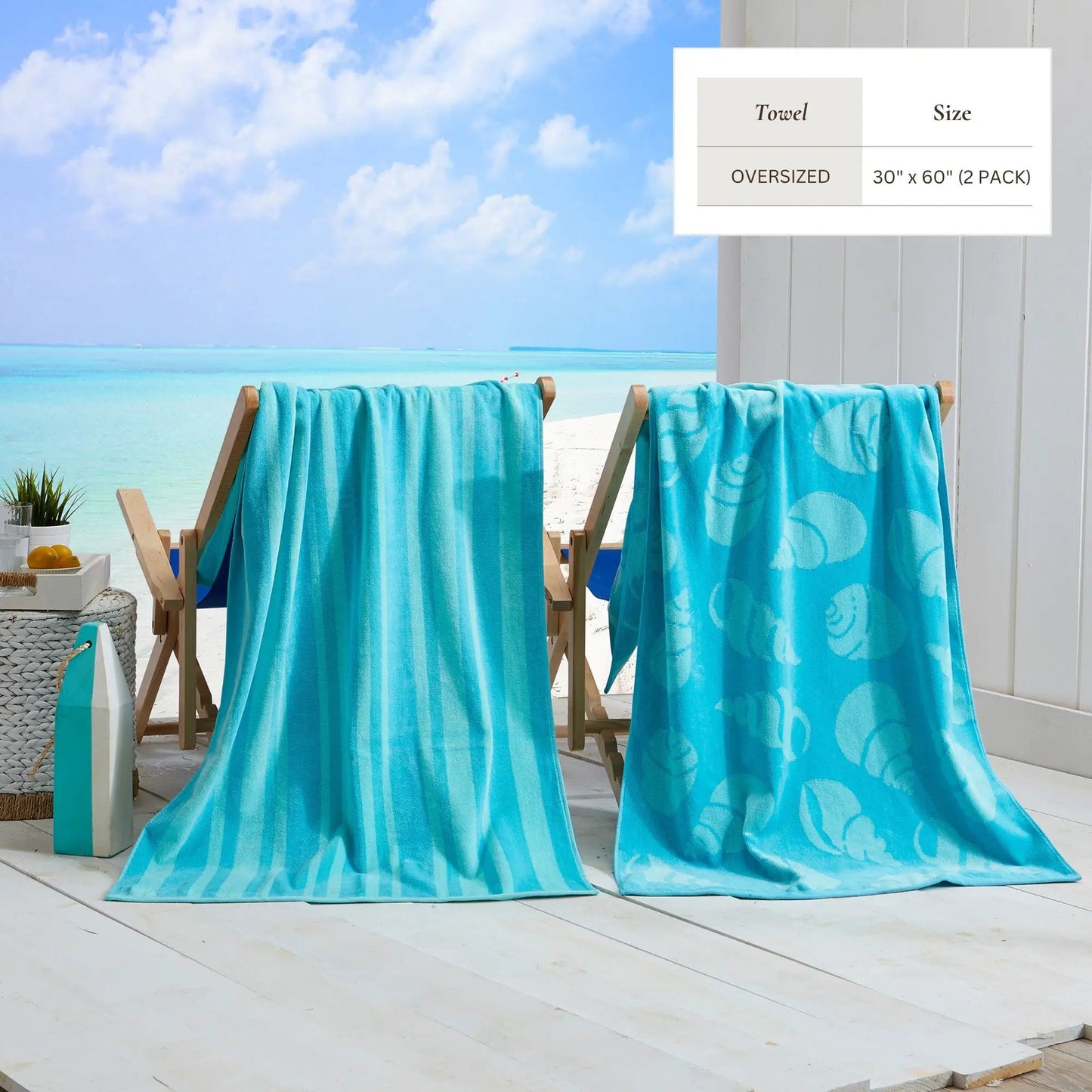 Cotton Velour Beach Towel - Maui Collection from PriceLows™