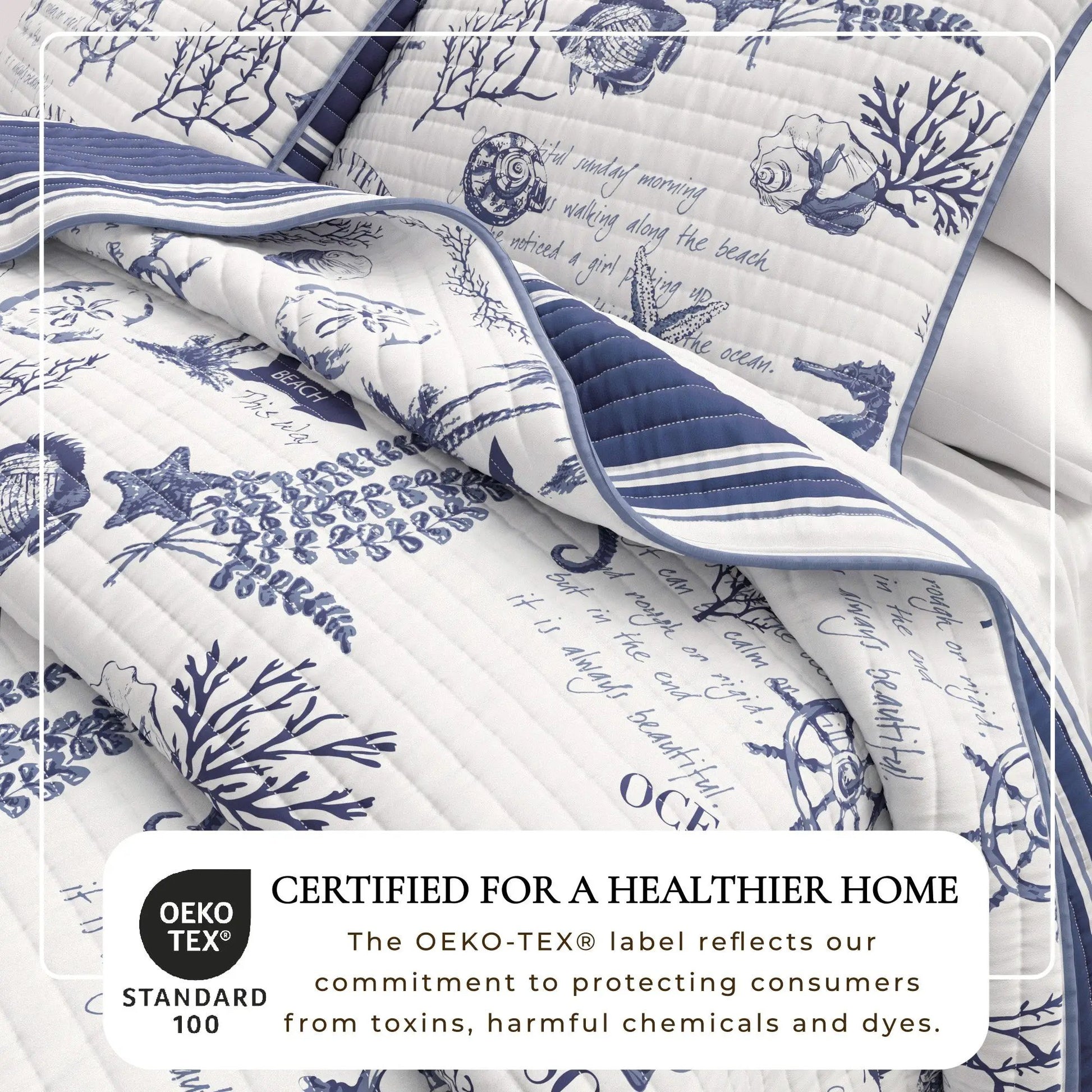 Coastal Printed Cotton Quilt Set - Calypso Collection from PriceLows™