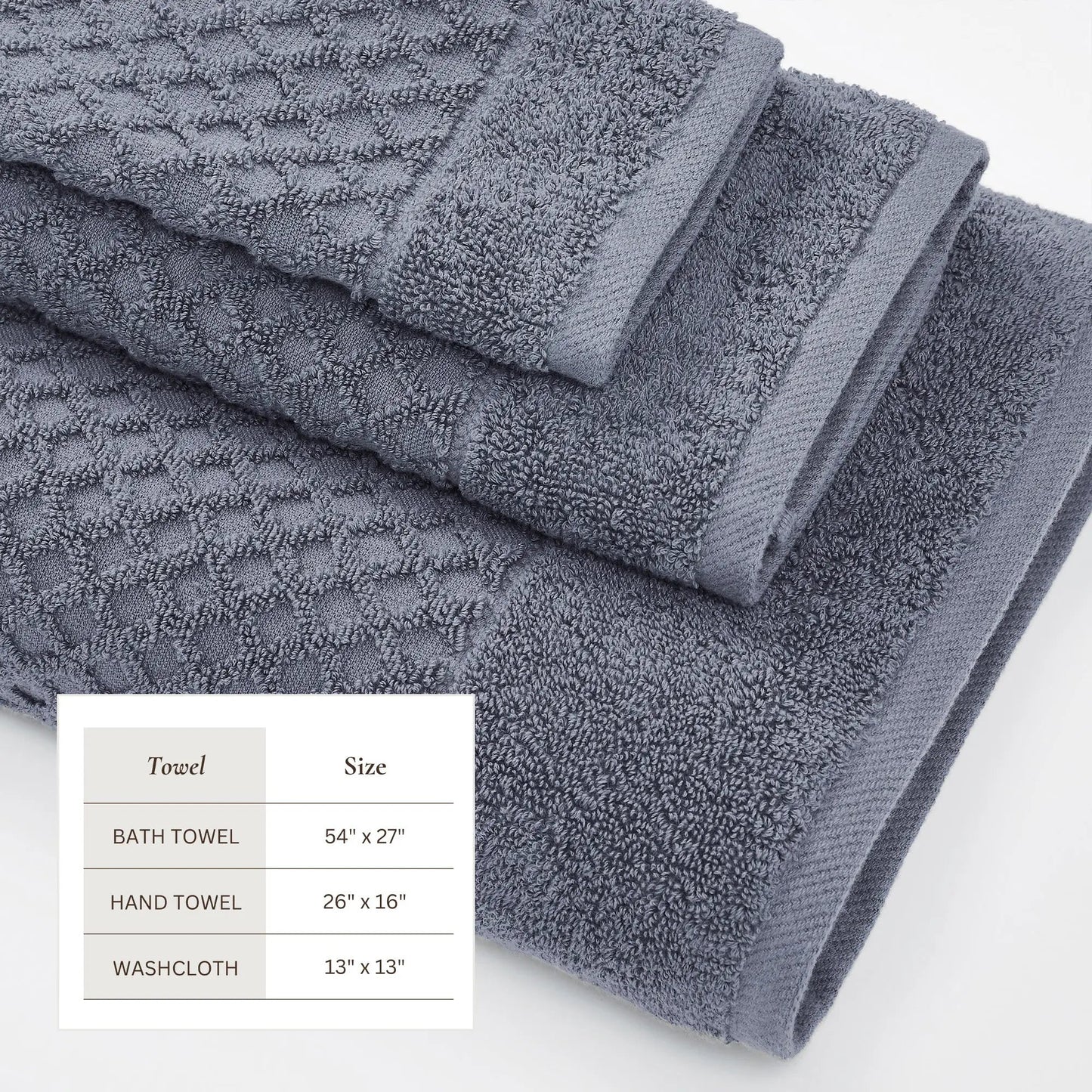 Cotton Diamond Waffle Weave Bath Towel Set - Grayson Collection from PriceLows™
