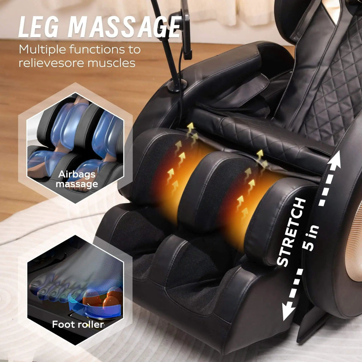 Tranquil Automatic Zero-Gravity Massage Recliner Chair With Full Body Air Pressure | Massage Chair | Living Room Use | Living Room