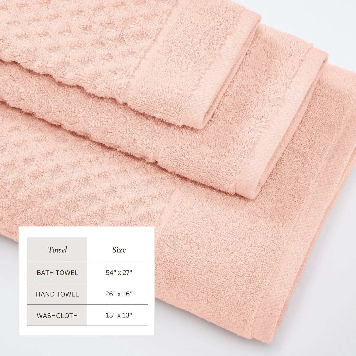 Cotton Diamond Waffle Weave Bath Towel Set - Grayson Collection from PriceLows™