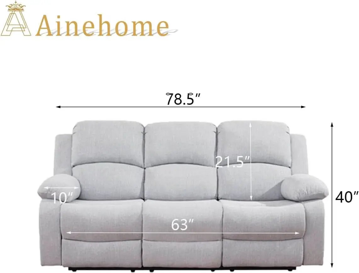 Grey White Microfiber Leather Recliner Sofa Set Living Room from PriceLows™