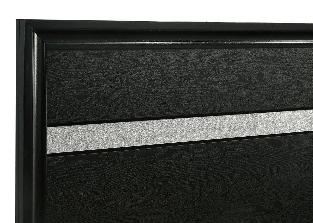 Miranda 51-inch Wood Queen Storage Panel Bed | 63.5 x 83.75 x 50.25 in | Wood | Black