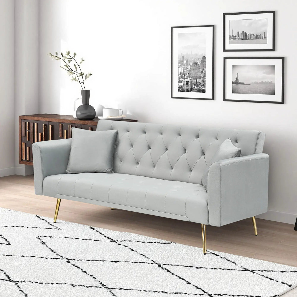 Convertible Folding Sofa Bed | Double Size | Small Space Design | Living Room Futon