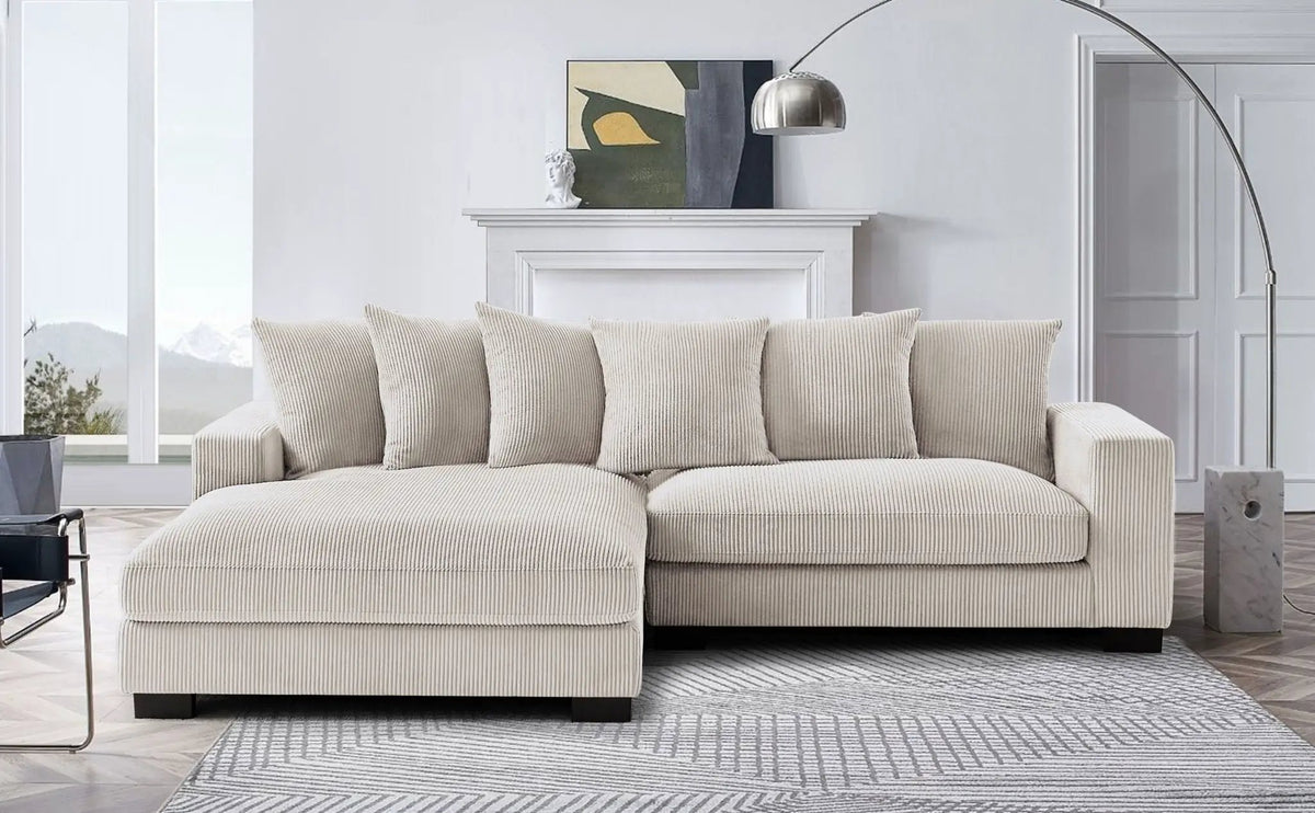 Luxe Oversized Sectional Sofa | 2 Piece L Shaped Couch | Chaise Included | Deep-Seated Design