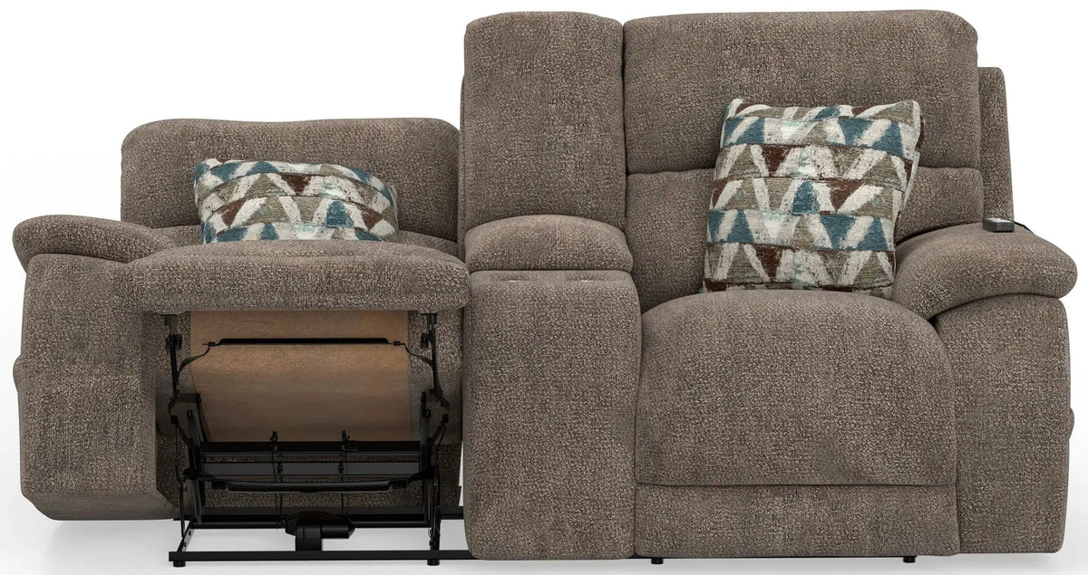 Joya Power Headrest Power Lay Flat Reclining Console Loveseat With CR3 | 2 Pieces | Living Room Furniture | Living Room