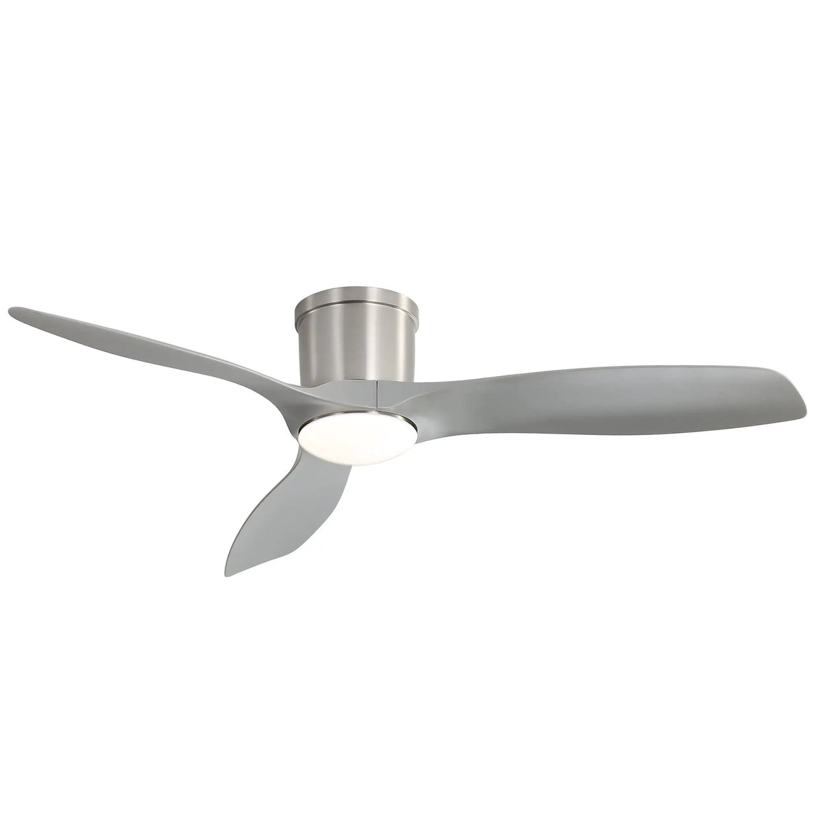 Flush Mount Ceiling Fan | 52 Inch Span | Dimmable LED Light | 3 Blades Reversible DC Motor