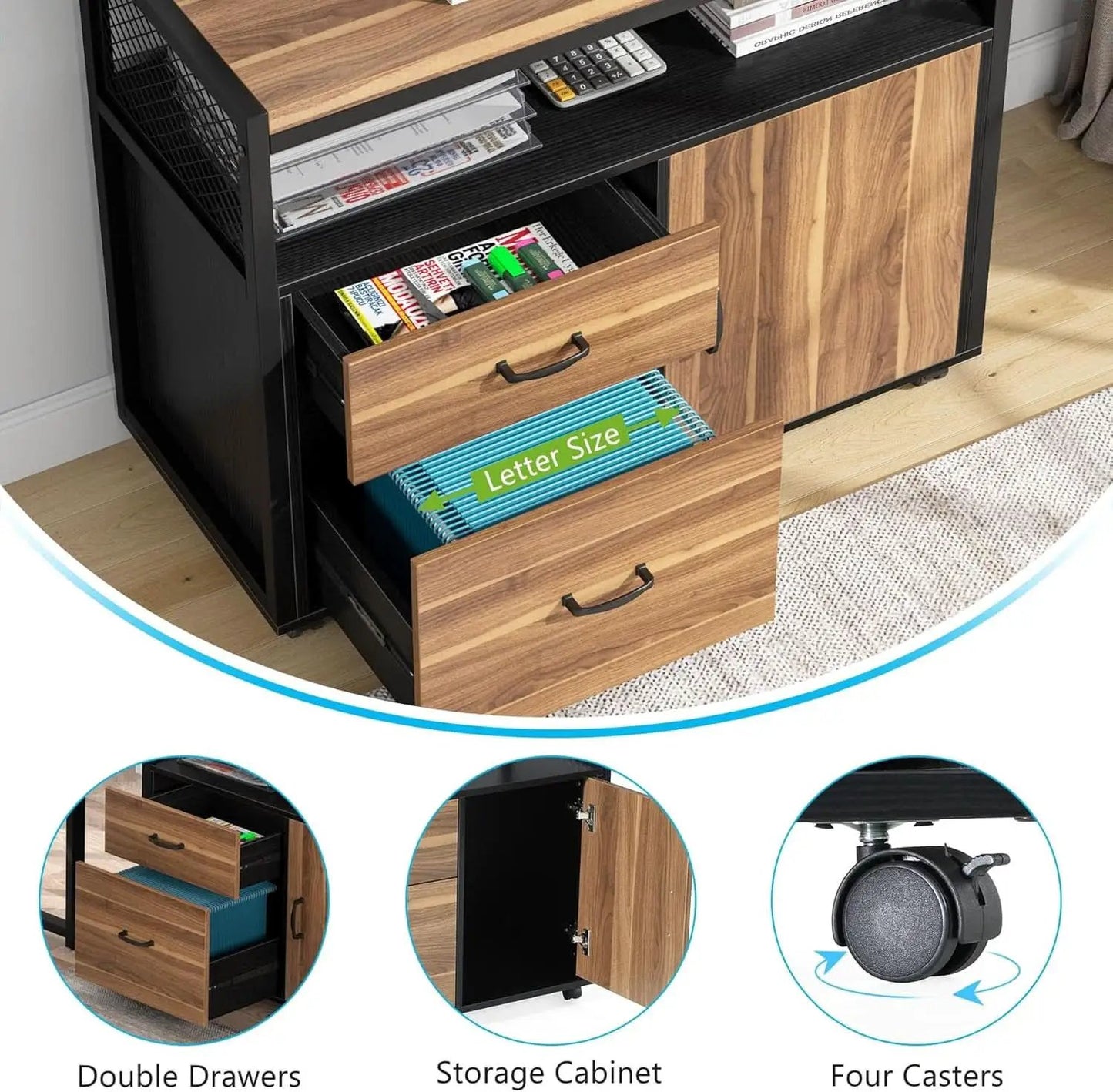 Lockable Lateral File Cabinet With Drawers For Letter Size from PriceLows™