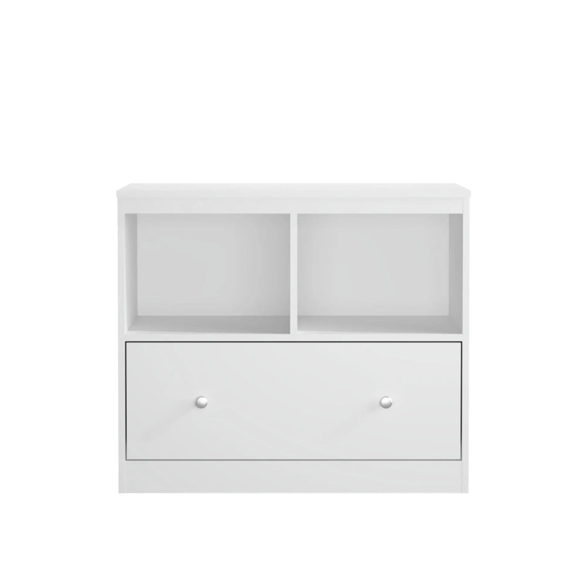 Toy Storage Organizer | 2 Open Shelves | Deep Drawer | White