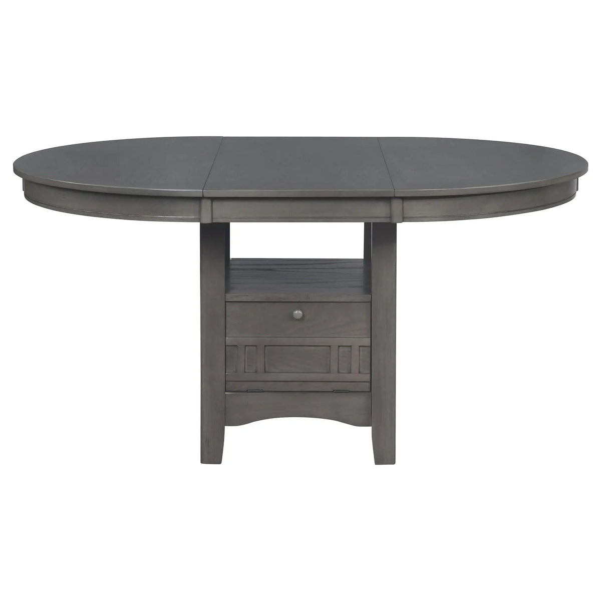 Lavon Oval 60-inch Wood Extension Leaf Dining Table Medium | 42.25 x 42 x 30.5 in | Wood | Grey