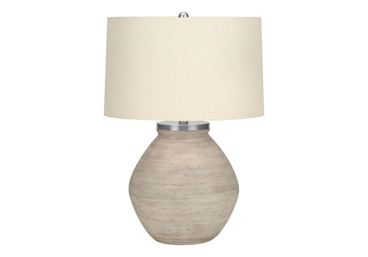 Lighting, Table Lamp, Concrete, Resin, Contemporary - | 18 x 18 x 25 in | Linen & Concrete | Cream
