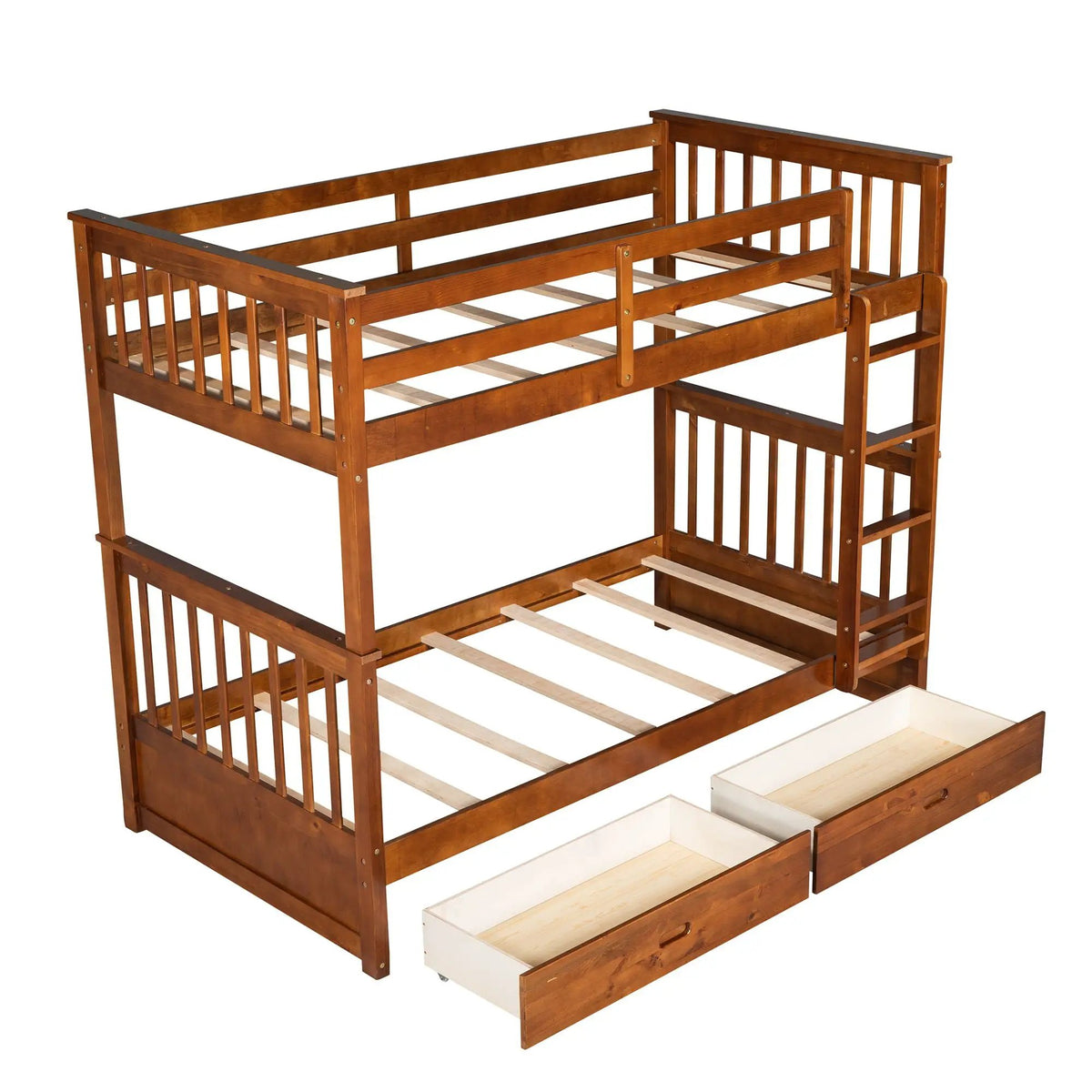 Bunk Bed With Ladders | 2 Storage Drawers | Space-Saving Design | Sleepover Ready