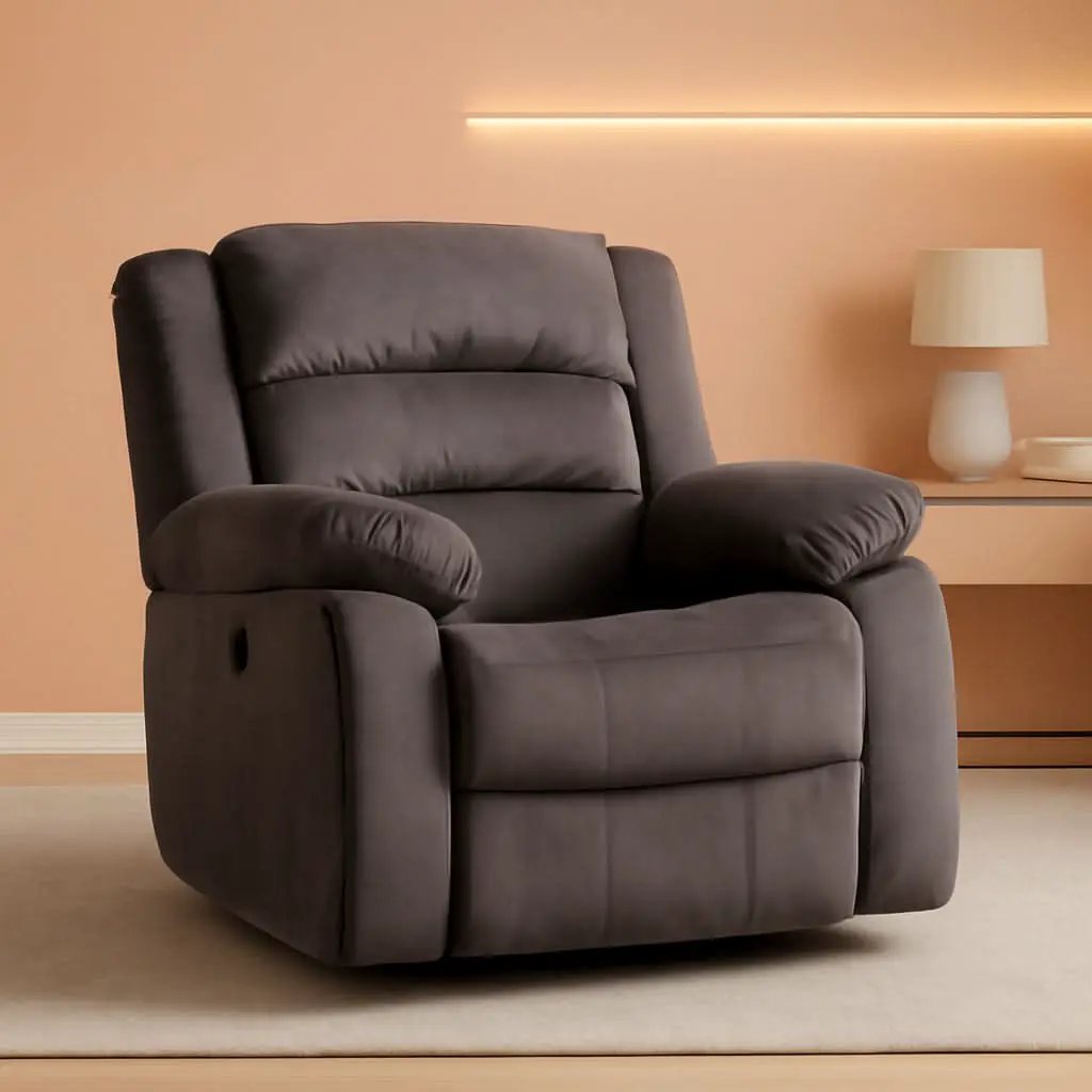 Brown Oversized Electric Recliner Chair With Plush Cushions from PriceLows™
