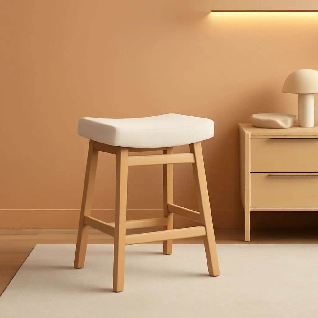 Bar Stools Set Of 3 24 Inch Counter Height Beige Stools from PriceLows™