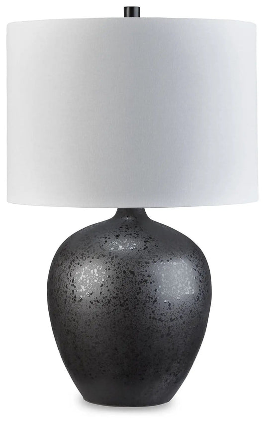 Ladstow Ceramic Table Lamp | 15 x 15 x 23.5 in | Fabric & Ceramic | Black